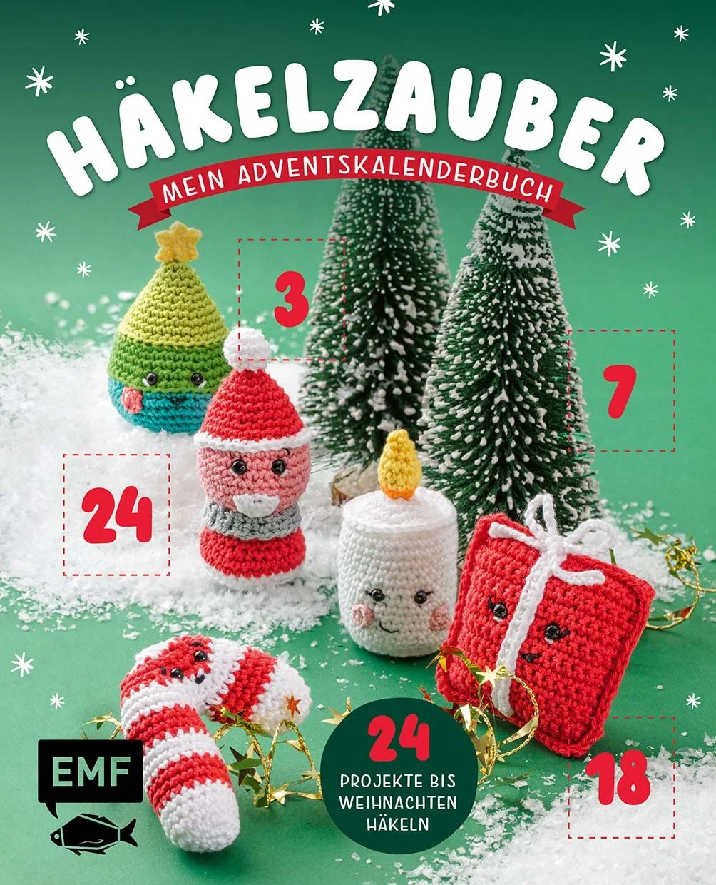 Häkelspaß für eine wollige Adventszeit! Ein kleines Häkelprojekt für jeden Tag im Advent – Diese 24 Überraschungen versüßen garantiert allen Häkel-Fans die Vorweihnachtszeit. Entdecke hinter 24 Türchen im Dezember jeden Tag eine neue Anleitung für ein weihnachtliches Amigurumi, niedlichen Baumschmuck oder weitere tolle Überraschungen. Die kleinen Figuren können ganz easy an einem Abend fertiggestellt werden und verzieren mit kleinen Anhängern deine Weihnachtsgeschenke oder auch deinen Weihnachtsbaum. Natürlich sind sie auch eine nette Aufmerksamkeit für Freund*innen und Familie! Diese Amigurumis, Christbaumanhänger und Co. lassen das Zuhause in weihnachtlichem Glanz erstrahlen und sind die perfekten Einsteiger-Projekte für Anfänger.24 zuckersüße und abwechslungsreiche Häkelprojekte – eins für jeden Tag. Die kleinen Anhänger sind schnell und ohne besonderes Zubehör gehäkelt, sodass du leicht eine Figur pro Tag häkeln kannstMit Grundlagenteil und Step-Fotos – so kommen auch Einsteiger*innen voll auf ihre KostenDie Materialliste findest du auf den Türchen im Buch, die Projekte selbst sind hinter perforierten Seiten verborgen, die du erst öffnen musst – so kannst du deinen Häkelabend perfekt vorbereiten und dich trotzdem jeden Tag neu überraschen lassen