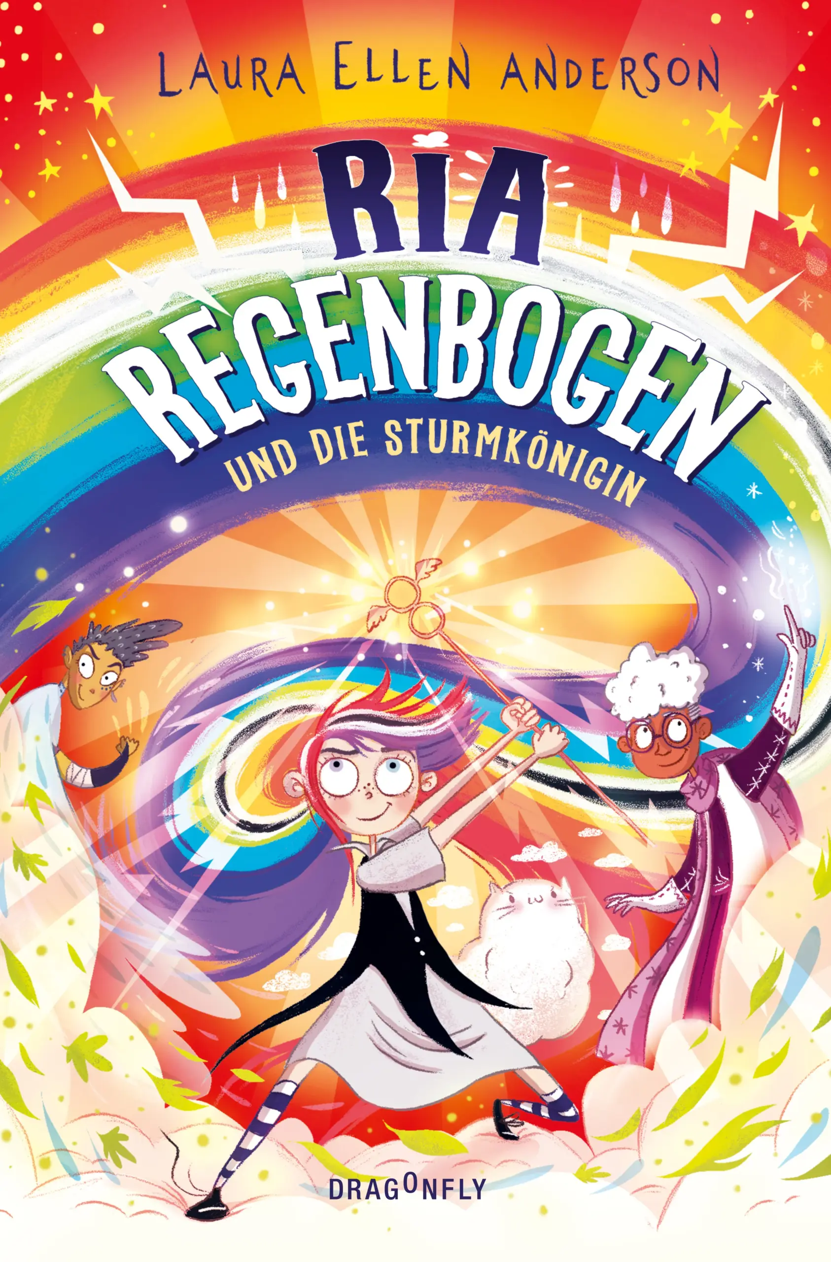 Das große Finale! Der Kampf um die Wetterlande hat begonnenDie Uhr steht auf Sturm! Ria Regenbogen ist zwar erst zehn Jahre alt, aber als einzige Regenbogenschön liegt das Schicksal ihrer Heimat, den Wetterlanden, und der Erde allein in ihren Händen. Nur gut, dass Ria die besten Freunde zur Seite stehen, die es zwischen Himmel und Erde zu finden gibt. Denn mit Rias Erzfeindin Tornadia Twist ist nicht gut Kirschen essen. Diese fiese Sturmkönigin ist zu allem bereit, damit sie bekommt, was sie will. Um sie zu besiegen, muss Ria dringend herausfinden, was ihre geheime magische Regenbogengabe ist. Doch egal wie sehr der Sturm auch wütet – Ria Regenbogen gibt niemals auf!