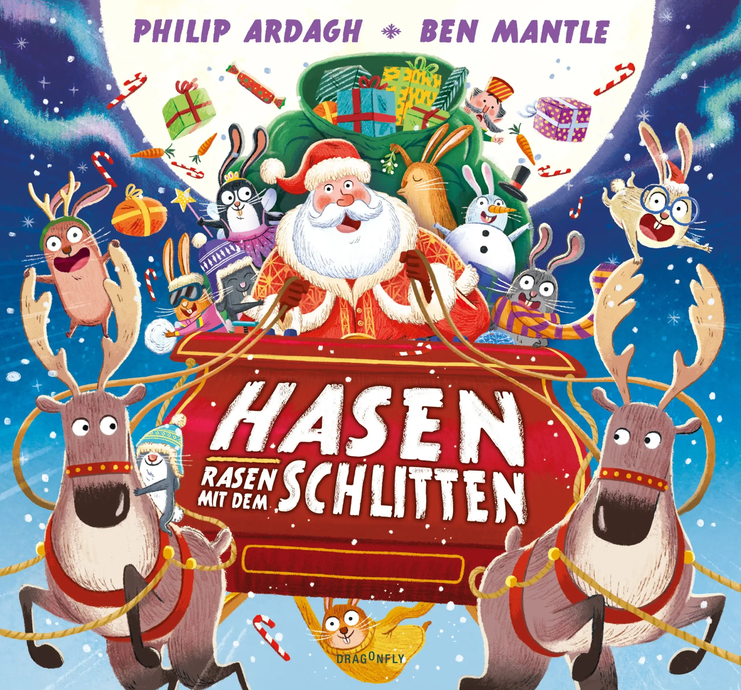 Wilde Weihnachten Weihnachten ist eine Zeit der Ruhe und Besinnlichkeit ... oder? Nicht, wenn es nach den Hasen geht! Es ist Heiligabend und die Wichtel haben unter mysteriösen Umständen Bauchweh bekommen (wer hat ihnen nur diese ganzen Zuckerstangen gegeben?), also braucht der Weihnachtsmann Hilfe, und zwar schnell. Zum Glück meldet sich eine Bande rasender Hasen freiwillig, um Weihnachten zu retten - doch es dauert nicht lang, bis überall Chaos ausbricht: Die Langohren hopsen durch den Schornstein, bleiben im Schnee stecken, probieren die Weihnachtsstrümpfe am Kamin an und kapern den Schlitten des Weihnachtsmannes. Was kann da schon schiefgehen?Für alle großen und kleinen Hasen-Fans, die Weihnachten lieber etwas wild und chaotisch feiernZum Vorlesen und Mitlachen ab 3 Jahren