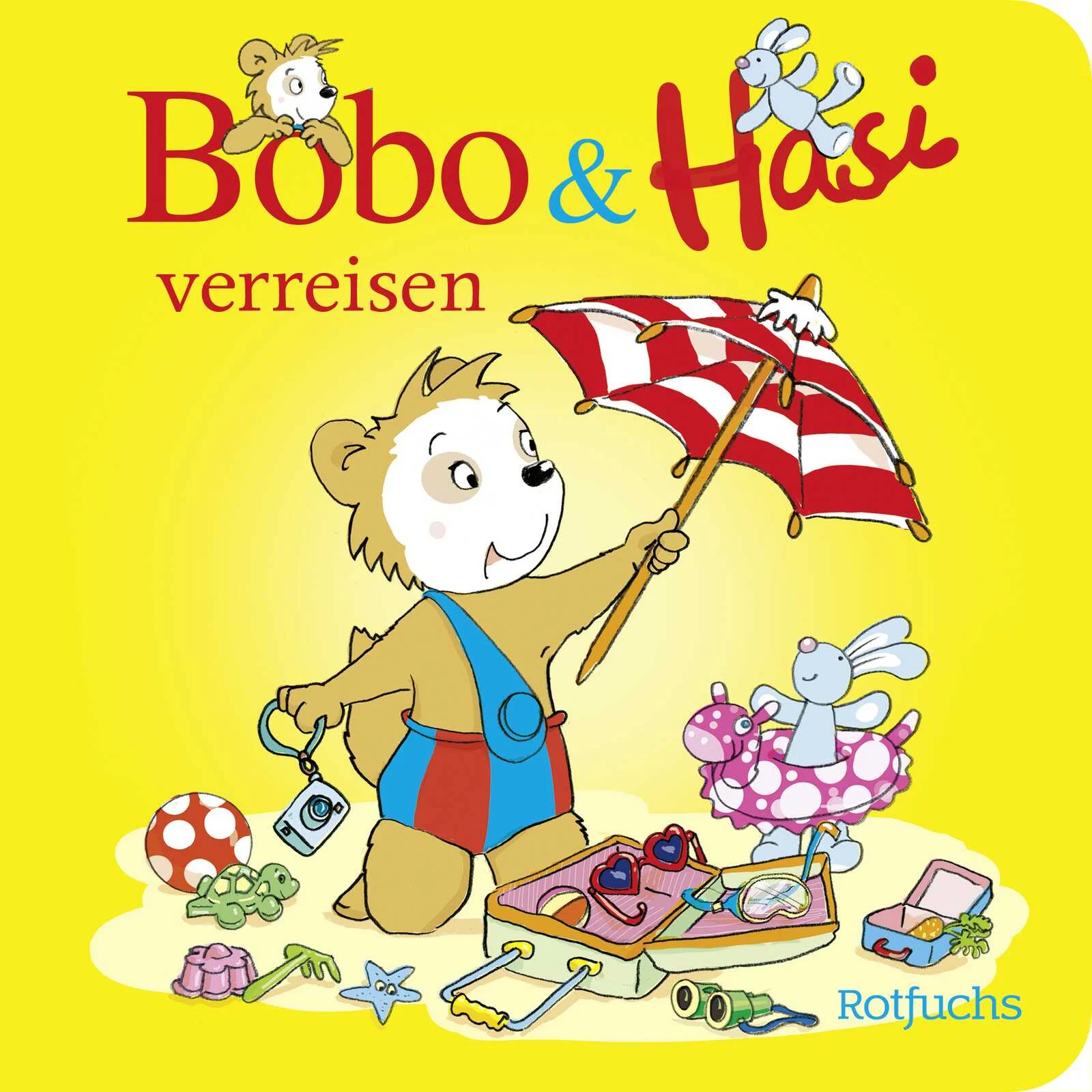 Schöne Ferien mit dem Pappbilderbuch von Bobo & Hasi! Perfekt für längere Reisen, passt in jede Tasche.Hurra, Bobo & Hasi verreisen! Natürlich müssen alle ihre Lieblingsspielsachen mit. Und dazu alles, was die beiden für die Ferien am Wasser brauchen. Sonnencreme nicht vergessen … Und dann sind die beiden endlich am Meer!