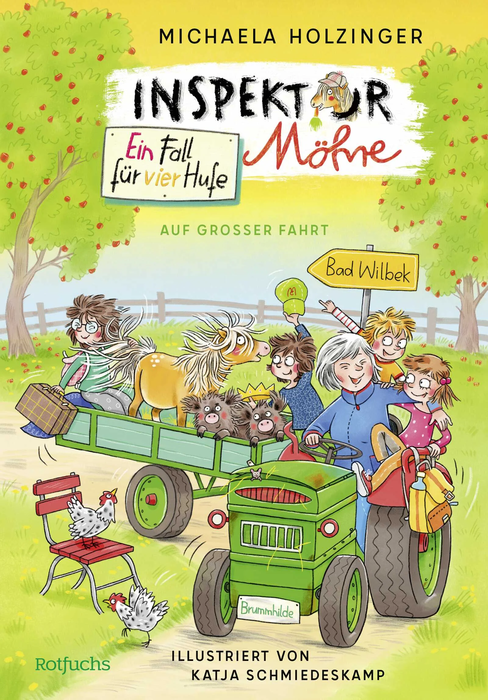 Der dritte Fall von Inspektor Möhre und den vier Apfeltaldetektiven Zum Vorlesen und Selberlesen Die Sommerferien stehen vor der Tür! Die Kinder aus dem Apfeltal fahren nach Bad Wilbek, um dort noch einmal ihr erfolgreiches Theaterstück aufzuführen. Kurzerhand lädt Oma Astrid alle Ponys auf den Traktor Brummhilde, denn die müssen natürlich mit! Allen voran der kleine Ponydetektiv Möhre, der schnell seinen nächsten Fall wittert, als im Kurpark der kleinen Stadt ganz und gar merkwürdige Dinge geschehen. Nicht nur dass dort nachts offenbar jemand etwas sucht, in der Stadt scheint auch ein Dieb sein Unwesen zu treiben! Ganz klar, dass Inspektor Möhre und die Apfeltaldetektive der Sache auf den Grund gehen müssen – aber der Fall scheint kniffliger zu sein als gedacht. Wie gut, dass seine detektivische Spürnase Möhre nicht im Stich lässt, denn die braucht er bei diesem spannenden Abenteuer unbedingt …