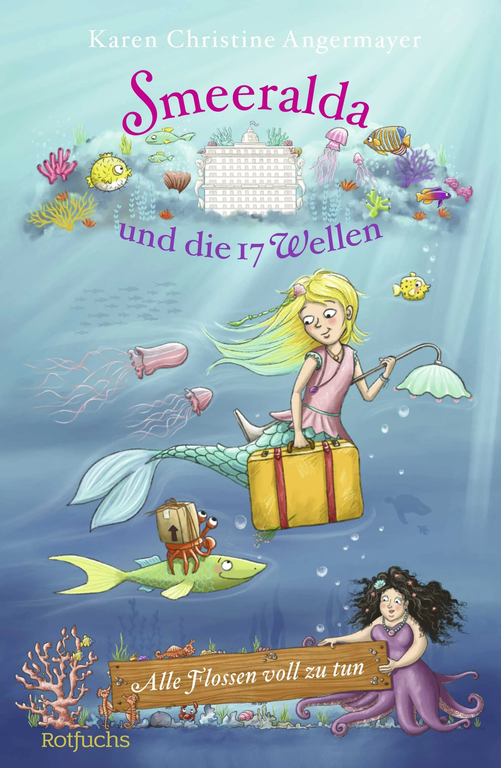 Die neue Kinderbuchreihe um das mutige Meermädchen Smeeralda und ihre Unterwasser-Freunde!Für das Meermädchen Smeeralda geht die Welt unter, als ihre Mutter Coralline zu Beginn der Sommerferien verkündet, dass sie in wenigen Tagen umziehen werden – ans andere Ende des Meeres! Dort will Coralline nämlich das ehemalige Grandhotel 17 Wellen wiedereröffnen. Doch Smeeraldas Mutter ist einem Immobilien-Hai auf den Leim gegangen: Das Hotel ist völlig heruntergekommen und muss erst einmal komplett renoviert werden. Und die Eröffnung soll in wenigen Tagen stattfinden! Wie gut, dass Smeeralda schon einige Ideen hat, wie sie ihrer Mutter helfen kann!Ein Abenteuer voller schillernder Meeresbewohner, illustriert von Petra Bergmann.