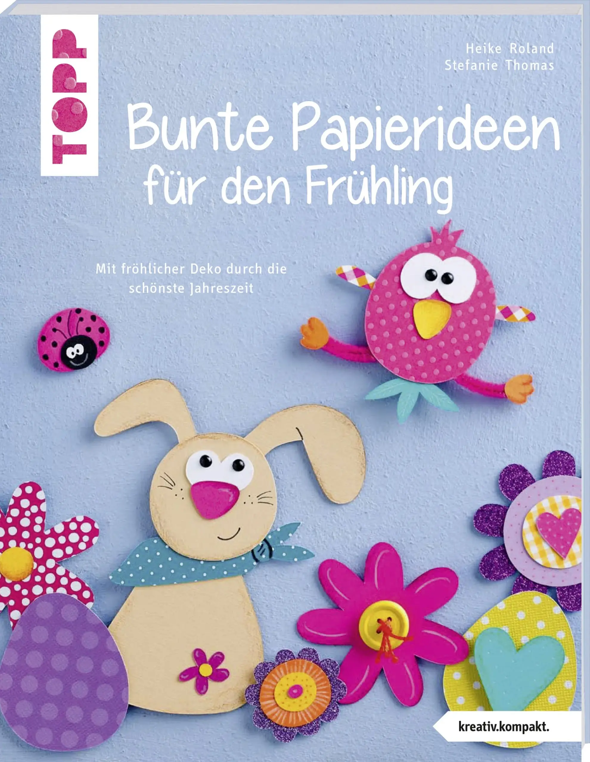 Jetzt wird es kunterbunt! Endlich ist der Frühling wieder da und zieht in farbenfrohem Gewand auch in unserem Zuhause ein. Prächtige Blüten, niedliche Häschen und freche Vögelchen aus Papier stimmen als Fensterbilder, kleine Geschenke oder als Tischdeko auf das Frühjahr und auf Ostern ein. Alle Modelle werden anhand von Schritt-für-Schritt-Anleitungen ausführlich erklärt und mithilfe der Vorlagen in Originalgröße ist das Nacharbeiten der Papierideen kinderleicht!