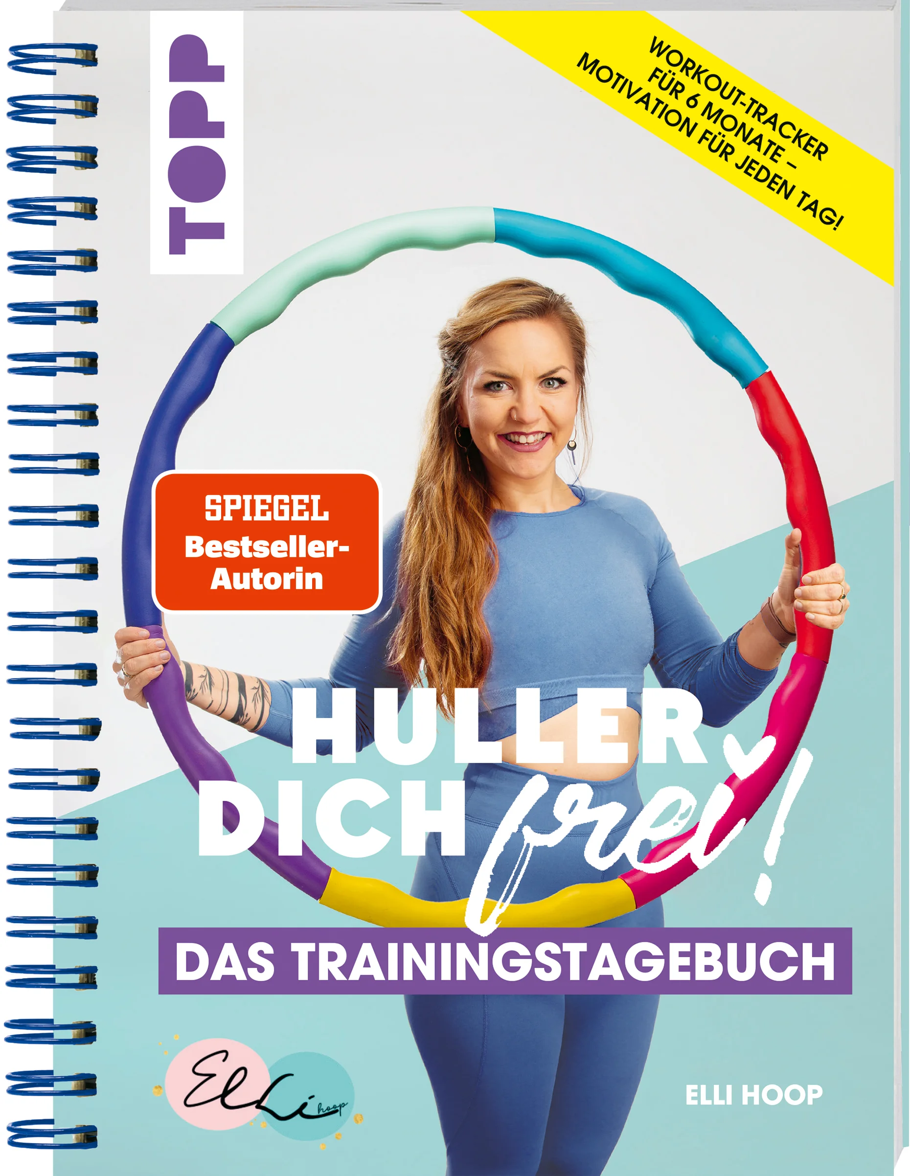 Dieses wunderschön illustrierte Mitmach- und Erfolgstagebuch hilft dir, beim Training fokussiert und motiviert zu bleiben. Es enthält eine kurze Einführung in das Hullern sowie eine praktische Monats- und Wocheneinteilung zum Selbst-Beschriften, sodass du jederzeit loslegen kannst. Jeden Monat findest du tolle Tipps und Ratschläge von Instagram-Star und Erfolgsautorin Elli Hoop, die dir helfen, deine ganz persönliche Trainingsroutine zu entwickeln. Die übersichtlichen Tages- und Wochen-Tracker machen es leicht, deine Ziele im Blick zu behalten. Außerdem teilt Elli ihre Gedanken zu wichtigen Themen wie Achtsamkeit und Lebensqualität. So bleibst du motiviert und mit Spaß bei der Sache. Mit Platz für eigene Notizen, Wünsche und Gedanken ist dieses Bullet-Journal der perfekte Begleiter für jeden Tag.