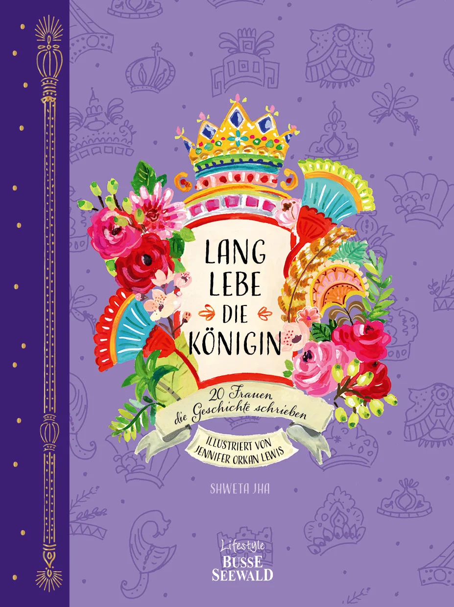 Verneigen wir unser Haupt vor den größten Königinnen, die je gelebt haben. In diesem hübsch gestalteten Buch werden 20 außergewöhnliche Frauen vorgestellt, die den Lauf der Welt verändert haben. Als Königinnen entweder an der Seite ihre mächtigen Männer oder selbst als Herrscherin auf ihrem eigenen Thron klingen ihre berühmten Namen noch heute nach und inspirieren dazu, den eigenen Weg zu finden und ihn auch zu gehen - auch gegen alle Konventionen und Widerstände. Die humorvollen Texte von Shweta Jha und die farbenfrohen Illustrationen von Jennifer Orkin Lewis lassen die berühmten Königinnen, wie Cleopatra, Marie Antoinette oder Liliuokalani, Königin von Hawaii lebendig werden. Das perfekte Geschenk für unsere ganz persönlichen Königinnen in unserem Leben.