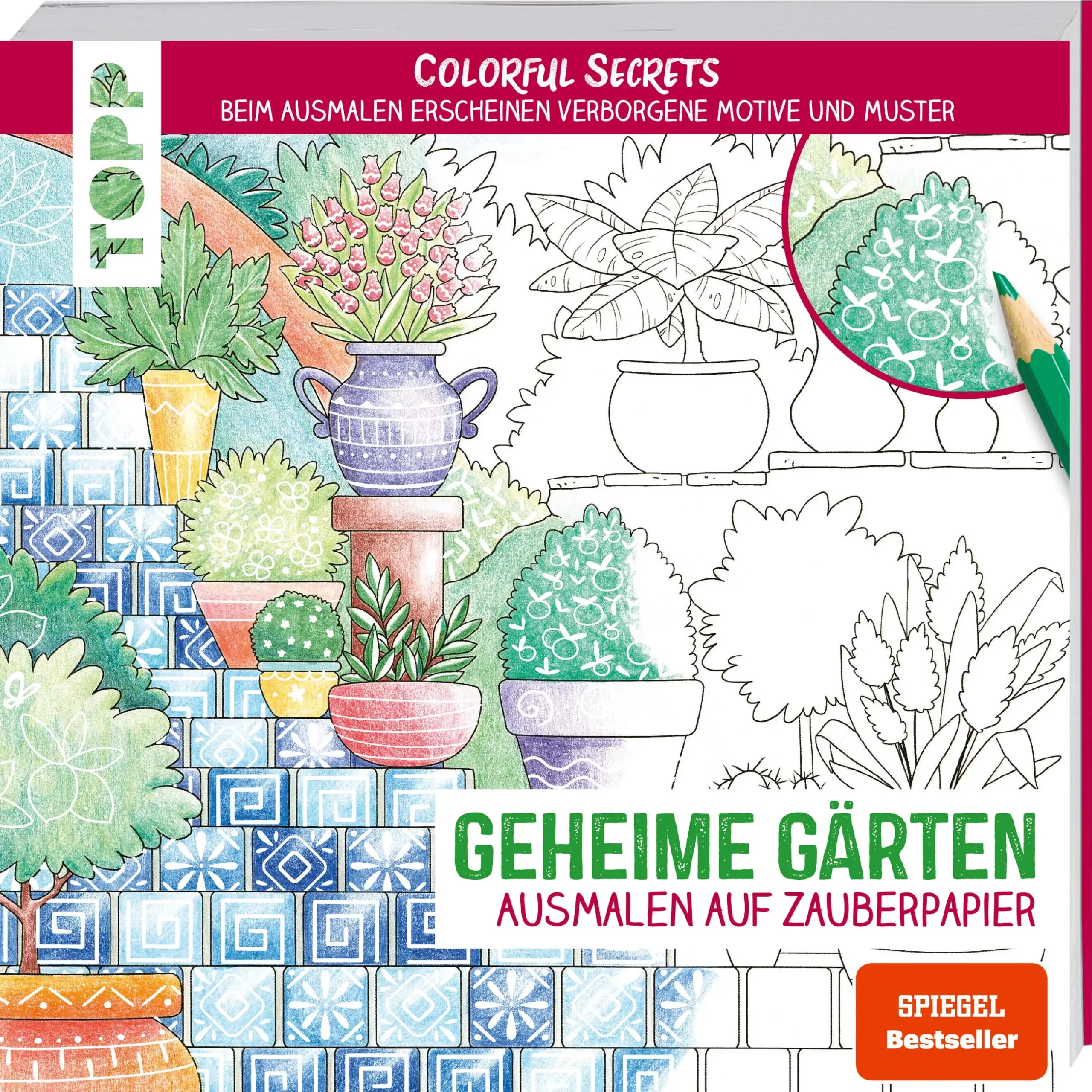 Lassen Sie sich beim Ausmalen der einzelnen Bilder verzaubern: „Colorful Secrets – Geheime Gärten“ ist eines der ersten Ausmalbücher mit Zauberpapier für Erwachsene. Entdecken Sie die Geheimnisse, welche die über 40 Motive aus dem Garten und der Natur zu bieten haben, denn während des Ausmalens erscheinen weitere Motive und Muster, die ihren Garten vervollständigen und in seiner vollen Pracht erstrahlen lassen. Den Ausmalbildern ist ein Grundlagenteil mit einer Einführung zur Farbenlehre und Farbenwirkung sowie einigen Hinweisen zu den Besonderheiten beim Arbeiten mit Zauberpapier vorangestellt. Einfach loslegen: ausmalen & entdecken!