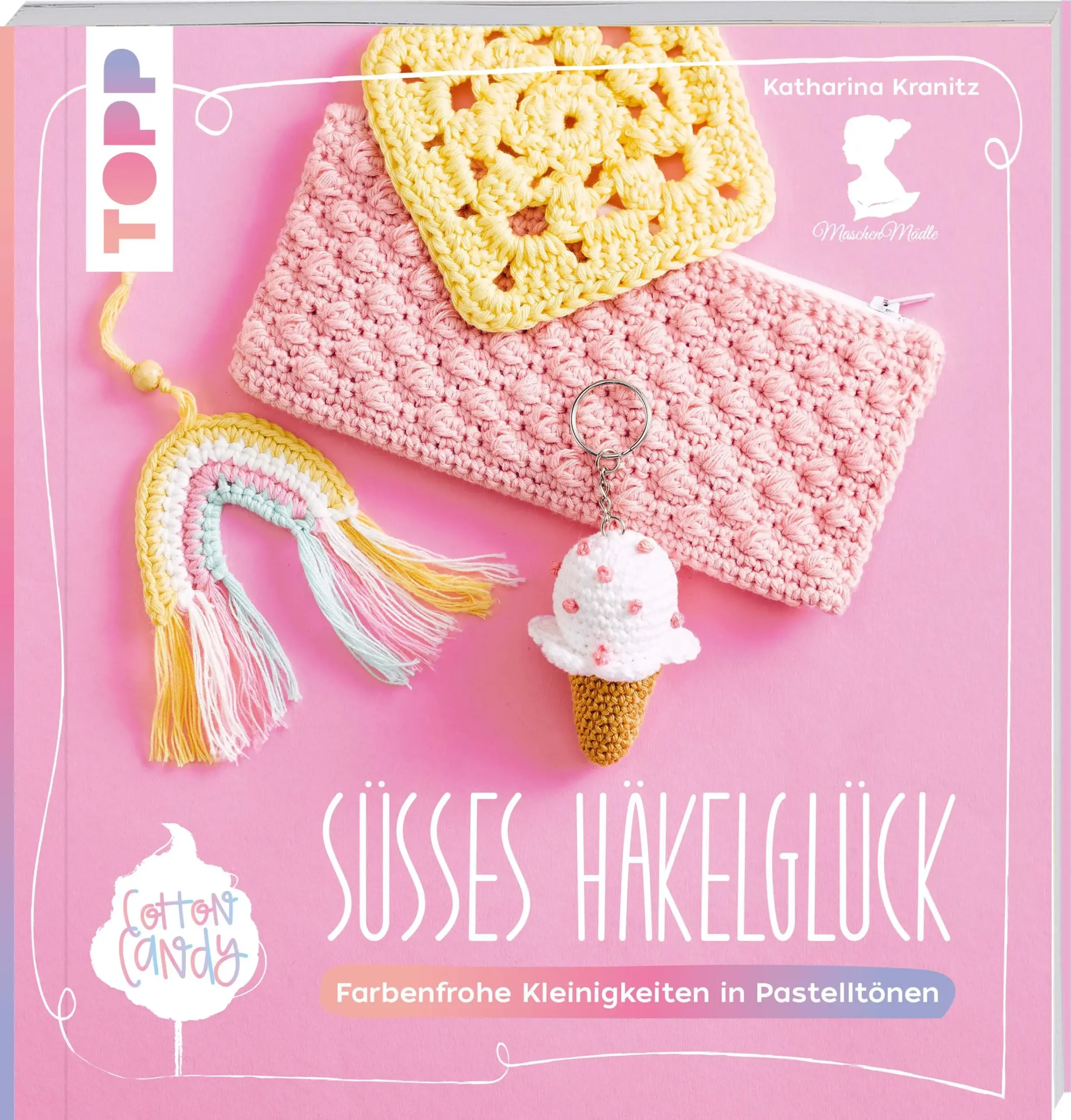 Bring Cotton Candy in dein Zuhause! In diesem Buch findest du 25 Anleitungen für wunderschöne Modelle, die du ganz einfach selbst häkeln kannst. Ob in Bonbonrosa, zartem Himmelblau oder cremigem Zitronengelb: vom Schlüsselanhänger über den Glasuntersetzer bis zum Türstopper in Form eines Macarons sind viele nützliche Dinge dabei, die einen zuckersüßen Farbtupfer in deine Wohnung bringen. Die Häkelkreationen eignen sich zudem sehr gut, um lieben Menschen eine Freude zu machen. Eine Einführung in die benötigten Techniken bietet der Grundlagenteil am Ende des Buches, sodass alle Anleitungen auch von Einsteigern gehäkelt werden können. Such dir einfach eines der vielen Projekte aus und häkle los!