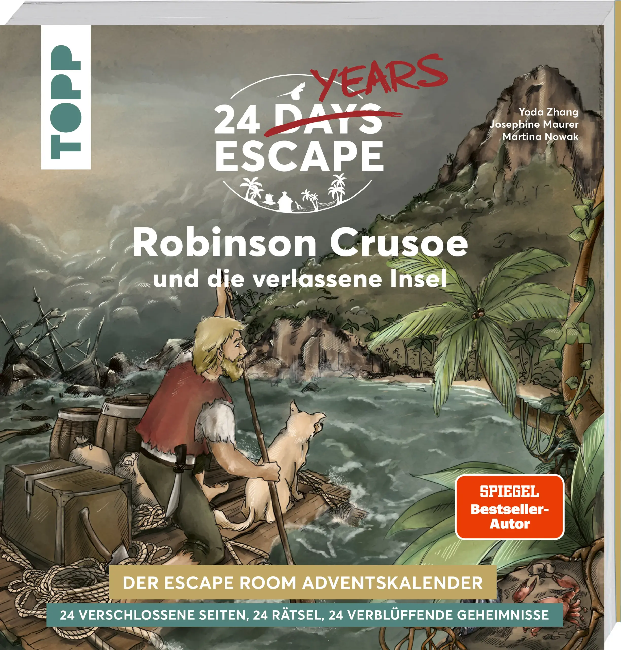 Nach seinem Schiffbruch ist Robinson Crusoe auf deine Hilfe angewiesen. Erlebe sein Abenteuer durch seine Tagebucheinträge und begleite ihn über einen Zeitraum von nicht weniger als 24 Jahren.Es erwarten dich 24 spannende Rätsel rund um Robinsons Überlebenskampf auf der einsamen Insel – ob Nahrungssuche oder Schutz vor dem Wetter, jetzt bist du gefragt. Nur wenn du ein Rätsel gelöst hast, darfst du die nächste verschlossene Seite öffnen.Die detaillierten Illustrationen, das XXL-Poster und die Codeschablone helfen dir bei der Suche nach der richtigen Lösung. Viele spannende Geheimnisse warten darauf von dir entdeckt zu werden. Los geht’s, das Abenteuer kann beginnen!Schwierigkeitsgrad: MittelSpieldauer: 24 x 10 MinutenAltersempfehlung: 12+