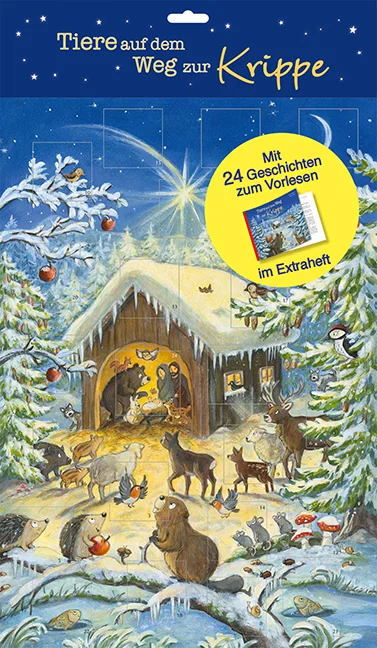 Ein Türchen-Adventskalender mit einem zusätzlichen Geschichtenheft für Kinder ab 4 Jahren - Vorlesen und kreativ sein Ein Stern ist am Himmel erschienen, der heller leuchtet als alle anderen. Casper, das rotbraune Eichhörnchen, macht sich zusammen mit seinen Freunden auf den Weg, um ihm zu folgen, und erlebt dabei so manches Abenteuer. Täglich gibt es ein Türchen zu öffnen, hinter dem sich ein schönes Bild verbirgt. Dazu wird aus dem begleitenden Geschichtenheft das passende Kapitel der spannenden Adventgeschichte vorgelesen. Ein Adventskalender mit einem Vorleseheft: • Bestehend aus einer Geschichte für Kinder im Vorleseheft und einem Türchen-Adventskalender zum Aufhängen mit zur Weihnachtsgeschichte passenden Bildern hinter jedem Türchen • Hier wird eine weihnachtliche Geschichte rund um die Tiere auf ihrem Weg zur Krippe kindgerecht in 24 Kapiteln erzählt • Das Kinderbuch enthält neben der Adventskalendergeschichte viele kleine zauberhafte Illustartionen der Weihnachtsgeschichte • Die Adventskalendergeschichte ist für Mädchen und Jungen ab 4 Jahren zum Vorlesen oder selbst Lesen geeignet • Mit diesem Adventskalenderbuch heißt es jeden Tag im Advent: Eintauchen und mitmachen • Ein schönes Geschenk und eine tolle Beschäftigung für die Vorweihnachtszeit und den Advent - ganz ohne Schokolade und ohne Vorbereitungen!