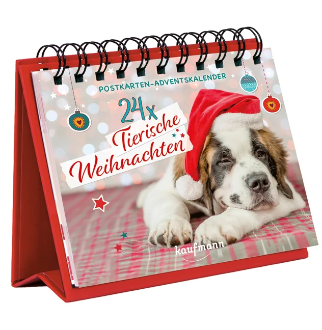 Tierische Weihnachten - Ein Aufstell-Adventskalender mit 24 putzigen Tier-Postkarten zu Weihnachten Dieser Weihnachtskalender zum Aufstellen hält für jeden Tag im Advent ein lustiges, charmantes oder süßes Tier in winterlichem oder weihnachtlichem Setting bereit. Jedes Bild ist gleichzeitig auch eine schöne Postkarte. Ein etwas anderer Adventskalender und das perfekte vorweihnachtliche Geschenk oder kleine Mitbringsel für Tierfreunde. Ein Adventskalender mit tierischen Postkarten: • 24 Postkarten mit lustigen und schönen Tiermotiven - mal niedlich, mal lustig • dekorativ und praktisch: Der Kalender wird zu 1. Dezember aufgestellt und kann den ganzen Advent über stehen bleiben, die Karten sind perfekt für die Weihnachtspost • jeden Tag kann ein Blatt umgeblättert und ein weiteres Tier entdeckt werden • perfekt als Geschenk: Kleinigkeit / Mitbringsel • schön gestaltet Weihnachtskarten: Ein Tiermotiv plus weihnachtlicher Spruch Ein Weihnachtskalender für die ganze Familie. Ob Erwachsene oder Kinder: Wer Tiere mag wird sich freuen!