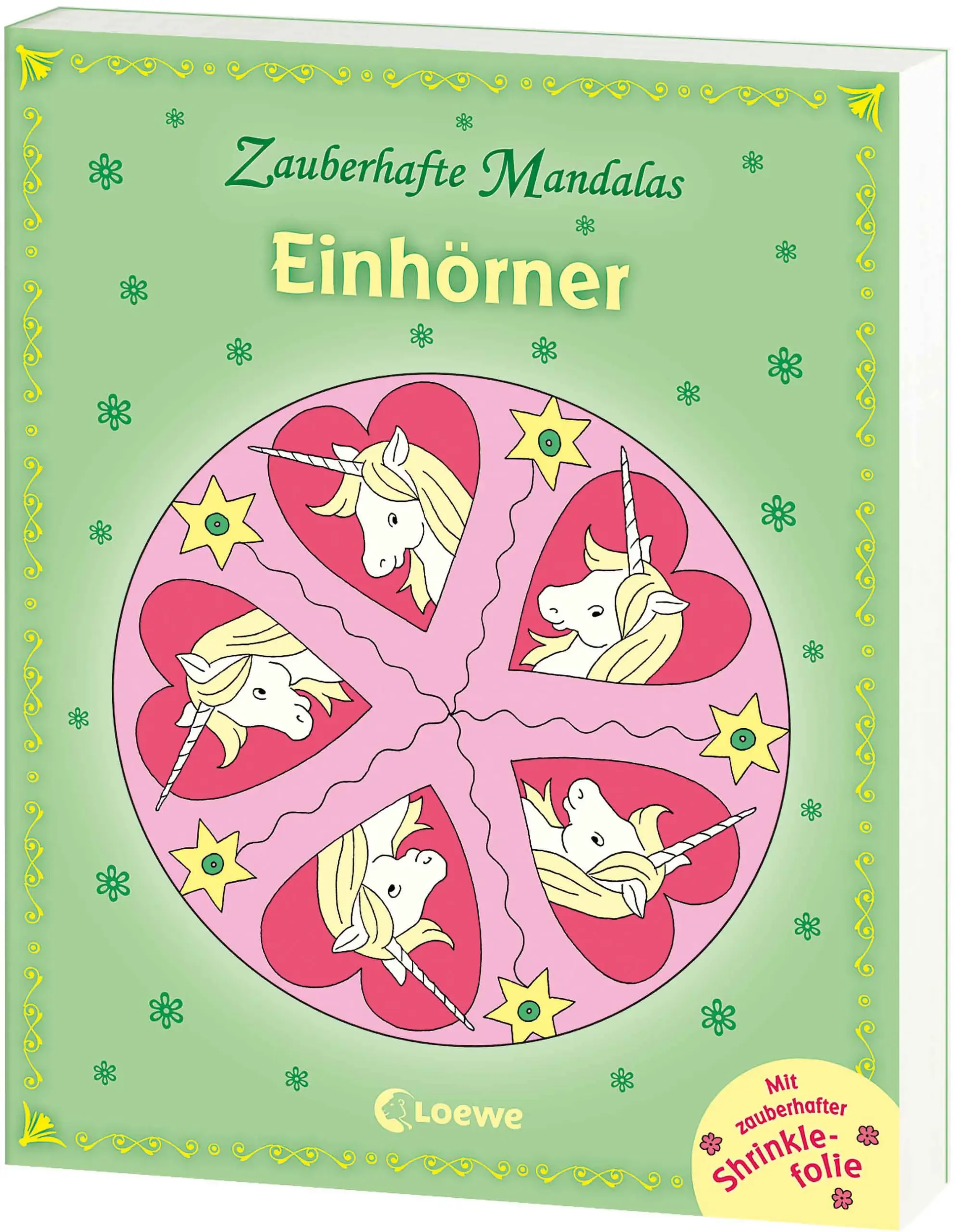 Mit Zauber-Shrinklefolie tolle Anhänger und Schmuckstücke selbst gestalten! Zauberhafte Mandala-Motive aus der märchenhaften Welt der Einhörner Abwechslungsreiche Mandalas zum Ausmalen und Entspannen Und so funktioniert’s: - Ausmalen - Ausschneiden - Backen - Fertig!