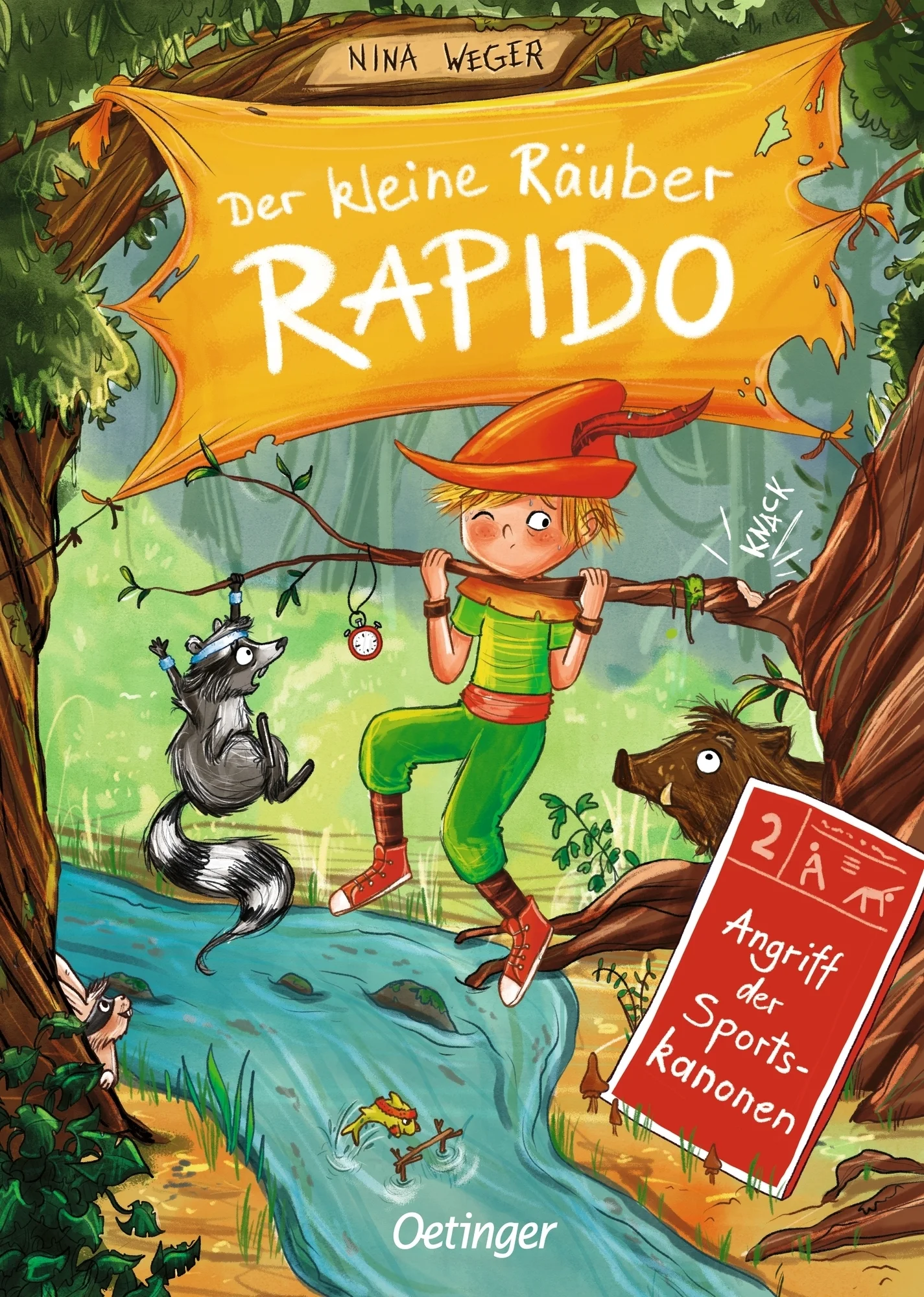 Im Räuberwald herrscht helle Aufregung: Eine Gruppe von Joggerinnen und Joggern in Trainingsanzügen stört die friedliche Ruhe. Der Auslöser? Förster Schmidt hat einen Trimm-dich-Pfad direkt durch das Zuhause der Räuberbande gebaut! Rapido und seine Freunde stehen vor einer Herausforderung: Wie können sie ihren Wald zurückerobern? Mit einer gehörigen Portion List, Tücke und dem unverwechselbaren Räuberschmutzgeist plant Rapido, die Eindringlinge in die Flucht zu schlagen. Doch wird es ihm gelingen, ohne den Wald in größeres Chaos zu stürzen? Dieses Buch, voller Humor, Freundschaft und Spannung, eignet sich hervorragend zum Vorlesen und Selberlesen und entführt junge Leser in eine Welt voller Abenteuer und schelmischer Streiche. 