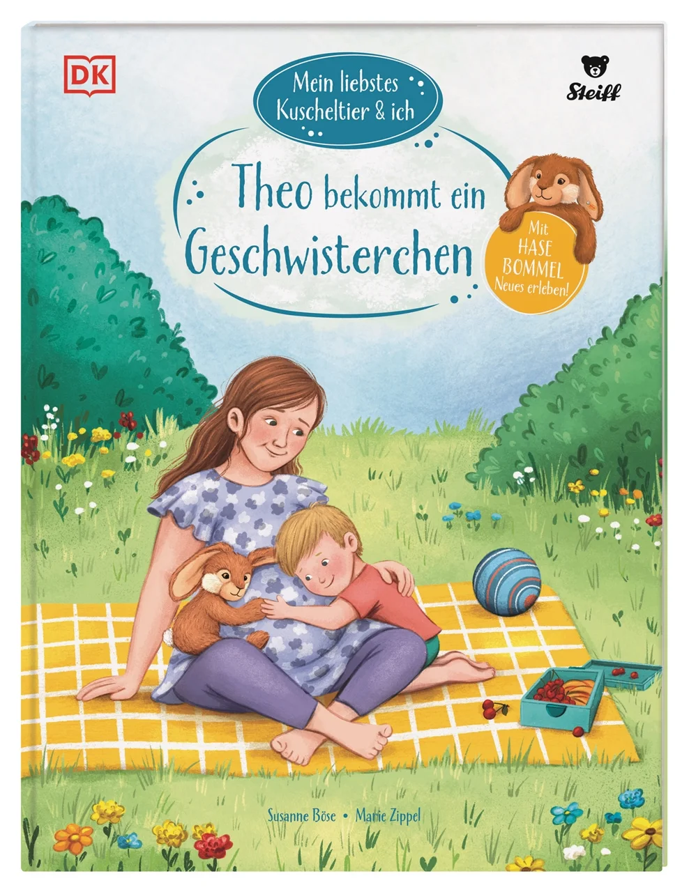 Mein Kuscheltier und ich: Zusammen schaffen wir das!Mama und Papa bekommen ein Baby? Aber sie haben doch ihn! Theo ist verwirrt und hat jede Menge Fragen. Wie gut, dass sein bester Freund Hase Bommel bei ihm ist. Mit ihm an der Seite wächst bald die Vorfreude auf das Geschwisterchen und Theo wird zum stolzen großen Bruder. Die liebevoll erzählten Vorlesegeschichten mit den Steiff Plüschtieren zeigen Kindern ab 3 Jahren, wie man knifflige Situationen meistert, und ermuntern sie, sich etwas zuzutrauen.Liebevoll erzählte Mutmach-Geschichten für Kindergartenkinder• Kinderbuch-Reihe in Zusammenarbeit mit Steiff: Hase Bommel, Rocky Drache, Affe Koko, Leo Löwe und die anderen süßen Steiff Tiere sind tolle Freunde, wenn’s mal schwierig wird• Entzückende Bilderbuch-Geschichten zum Vorlesen - wunderschön auch als optimistische und tröstliche Gute-Nacht-Geschichten• Das kann ich auch! Mit diesen Büchern können Kinder erleben, wie man mit Ängsten, neuen Situationen und negativen Gefühle umgehen und daran wachsen kann• Kunterbunt und divers: Lebendige Illustrationen zeigen die Vielfalt der Welt, in der Kinder heute aufwachsenMit dem Kuscheltier durch dick und dünnWie ist es, Geschwister zu bekommen? Nicht teilen zu wollen? Oder die erste Übernachtung ohne die Eltern? Die Kinderbuch-Reihe “Mein liebstes Kuscheltier & ich” greift Themen auf, mit denen sich jedes Kind identifizieren kann. Und die beliebten Steiff Plüschtiere sind bei allen Geschichten dabei. Die Kinder erkennen, dass es gar nicht so schwierig ist, die kleinen Hürden in ihrem Alltag zu überwinden. Und wer das schafft, darf am Ende stolz sein und sich ein ganzes Stückchen größer fühlen.Das schaffst du auch! Die liebevoll erzählten Mutmach-Geschichten mit den Steiff Kuscheltieren helfen Kindern ab 3 Jahren, die Herausforderungen ihres Alltags zu meistern.