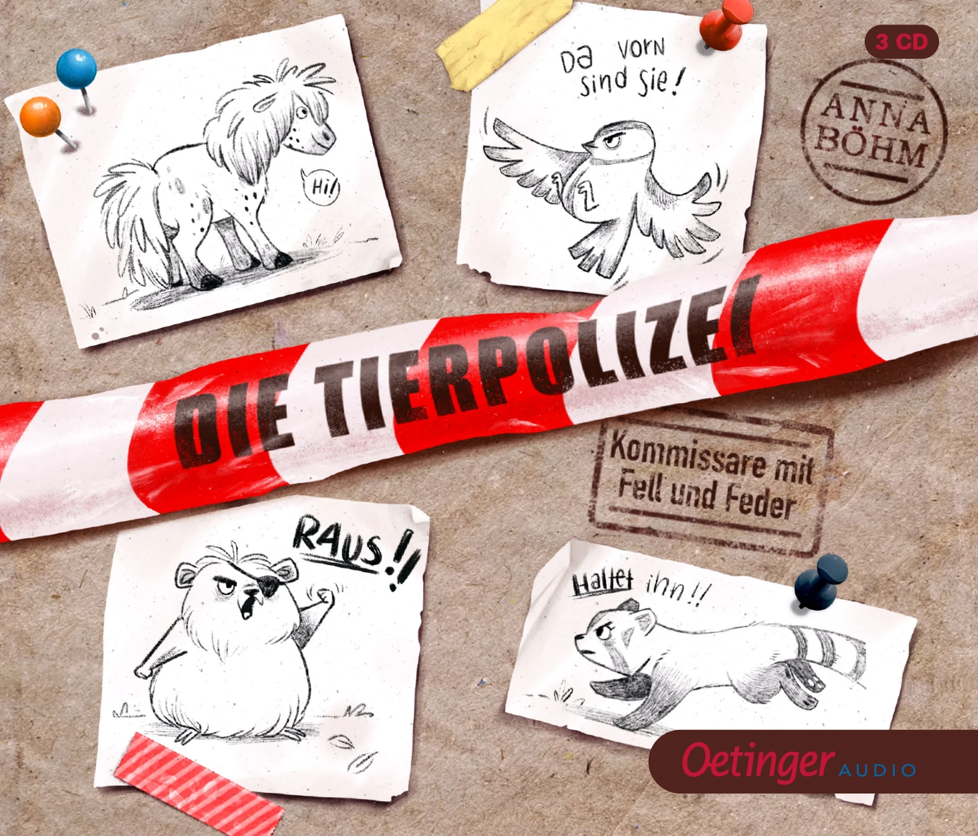 Tierische Retter in der Not, mit Köpfchen, Witz und Freundschaft klären sie jeden Fall! Eines Morgens wacht die Katzenbärin Flopson auf und stellt fest, dass ihr Freund Tjalle, ein kleiner Streifentenrek, verschwunden ist. Flopson wittert einen Kriminalfall und verlässt ihren sicheren Käfig, um Tjalle zu retten. Dabei lernt sie das Falabella Fridolin kennen, ein winziges Zwergpony. Er hilft ihr bei der Suche, aber statt Tjalle finden sie die verletzte Blaumeise Meili. Zu dritt suchen sie Schutz in einem ausgedienten Polizeiauto, allerdings hat sich dort bereits der mürrische Teddyhamster Jack ausgebreitet, der die ungebetenen Gäste schnell wieder loswerden will. Als sie aber eine wichtige Spur zu Tjalle finden, raufen sich die vier unterschiedlichen Tiere zusammen, denn nur gemeinsam können sie diesen Fall lösen - als DIE TIERPOLIZEI! Die neue Hörbuchreihe von Einschwein-Erfinderin Anna Böhm. Lustige Truppe in kniffliger Polizei-Mission. Ungewöhnliche Tierhelden: die Tierpolizei mit Katzenbärin, Falabella (das winzigste Pony der Welt), Blaumeise und Teddyhamster. Die Geschichten rund um Kommissarin Flopson gefallen dir bestimmt, wenn dir der Tierschutz am Herzen liegt und du lustige Detektivgeschichten in der Großstadt magst.