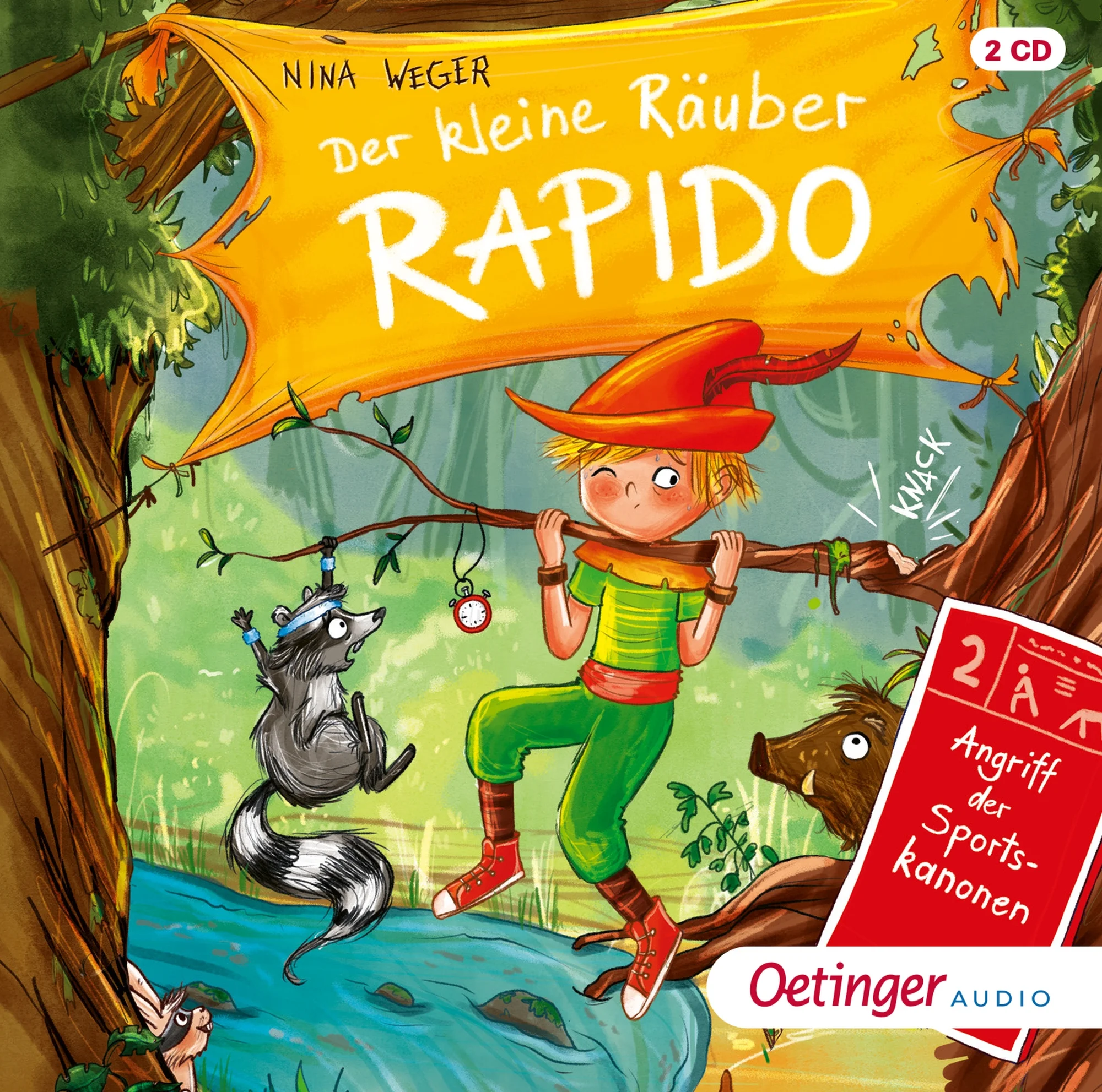 Der Räuber, der nicht räubern mag ... Nie kann man im Wald einfach mal in Ruhe räubern! Denn der Förster plant einen Trimm-dich-Pfad anzulegen, und schon hüpfen überall Menschen in bunten Trainingsanzügen zwischen den Bäumen herum. Das passt Rapidos Räubersippe natürlich gar nicht in den Beute-Kram. Und so bemühen sie sich nach allen Regeln der Räuberkunst, die Pläne des Försters zu durchkreuzen. Da verschwindet schon mal die eine oder andere Turnhose … Ungekürzt gelesen von Philipp Schepmann, bekannt aus Der kleine Drache Kokosnuss.