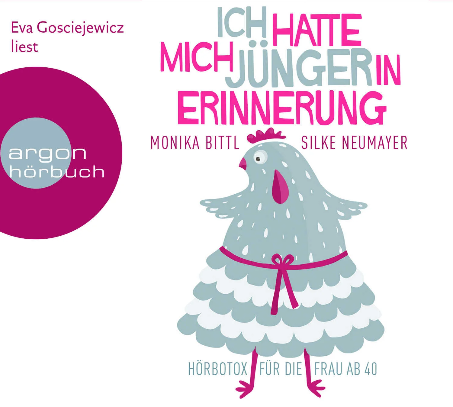 Eva Gosciejewicz ist eine unwiderstehliche Hörbuchinterpretin, die mit Charme, Temperament und Humor begeistert. Und mit dem Über-40-Sein kennt sie sich auch aus.Ein Truthahnhals ist doch kein Grund sich zu erschießen.Morgens im Bad schaut uns aus dem Spiegel eine Frau an, die wir irgendwie jünger in Erinnerung hatten. Mittags huschen wir zum Optiker, um eine Lesebrille zu erstehen – die wir nur von unseren Omas kannten. Und abends im Biergarten ist plötzlich irgendetwas anders: Für die jüngeren Männer scheinen wir unsichtbargeworden zu sein. Älterwerden ist scheußlich und wunderbar zugleich. Es kommt nur auf die Perspektive an!Man kann es tragisch sehen oder komisch. Monika Bittl und Silke Neumayer haben sich für den Humor entschieden und bekämpfen die kleinen Einbrüche mit den besten Waffen der Frauen: der Selbstironie und dem Lachen über sich selbst.