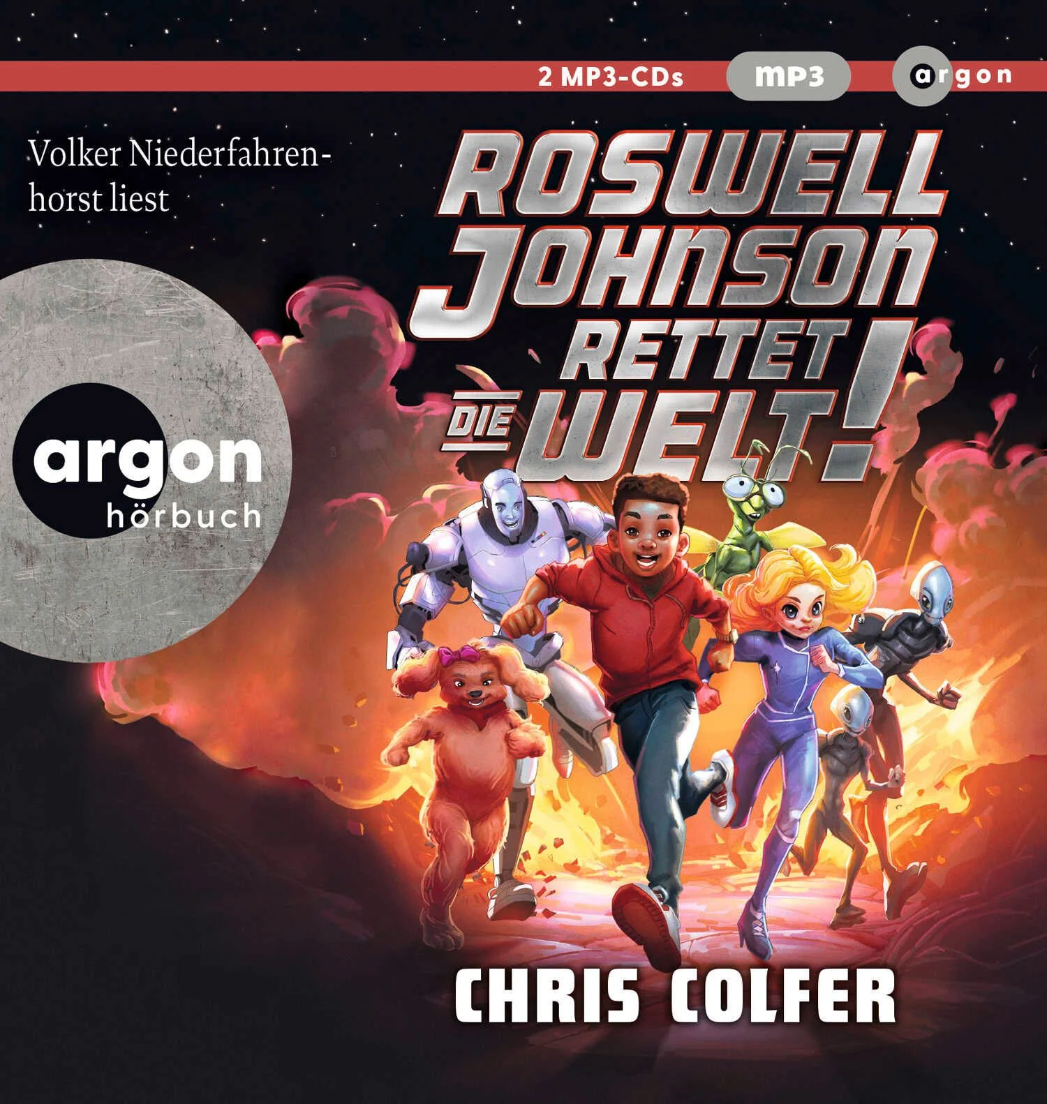 Ein witziges Abenteuer rund um eine bunte Truppe von Underdogs, die die Welt retten – von Bestseller-Autor und Schauspieler Chris Colfer, für alle ab 8 Jahren!So lange er denken kann, sammelt der elfjährige Roswell Johnson Belege für außerirdisches Leben. Und so lange er denken kann, nimmt keiner ihn ernst. Doch eines Nachts erhält er den ultimativen Beweis: Er wird versehentlich von Außerirdischen entführt! Sein Traum wird wahr – und im selben Moment sein größter Albtraum. Der Erde droht eine feindliche Invasion, schon in drei Tagen! Das Ende der Menschheit scheint besiegelt …Die einzige Hoffnung: Roswell. Sein Team: Sechs Galaxiebewohner:innen, darunter zwei streitlustige Grauköpfe, ein humorloser Cyborg, ein keimphobisches Insekt, eine selbstverliebte Fellarierin (die erstaunliche Ähnlichkeit mit einem Hund hat) und eine politisch korrekte Plejadin. Sie sind bunt, sie sind seltsam – und sie sind Roswells einzige Chance, die Erde zu retten. Nichts leichter als das!Guardians of the Galaxy meets Land of Stories mit reichlich Witz und Wärme von Bestseller-Autor Chris Colfer: Noch nie war eine Weltrettung bunter, phantasievoller und origineller. Dies ist das größte Abenteuer für alle ab 8 seit Land of Stories – DAS Hörbuch, das unsere Welt jetzt braucht, Rettung inklusive!Volker Niederfahrenhorst wurde durch seine unvergessenen Lesungen der Scheibenwelt-Romane von Terry Pratchett oder der Klippenland-Chroniken von Paul Stewart und Chris Riddell zum Kultstar des Genres. Launig öffnet er ganze Galaxien der Vortragskunst.