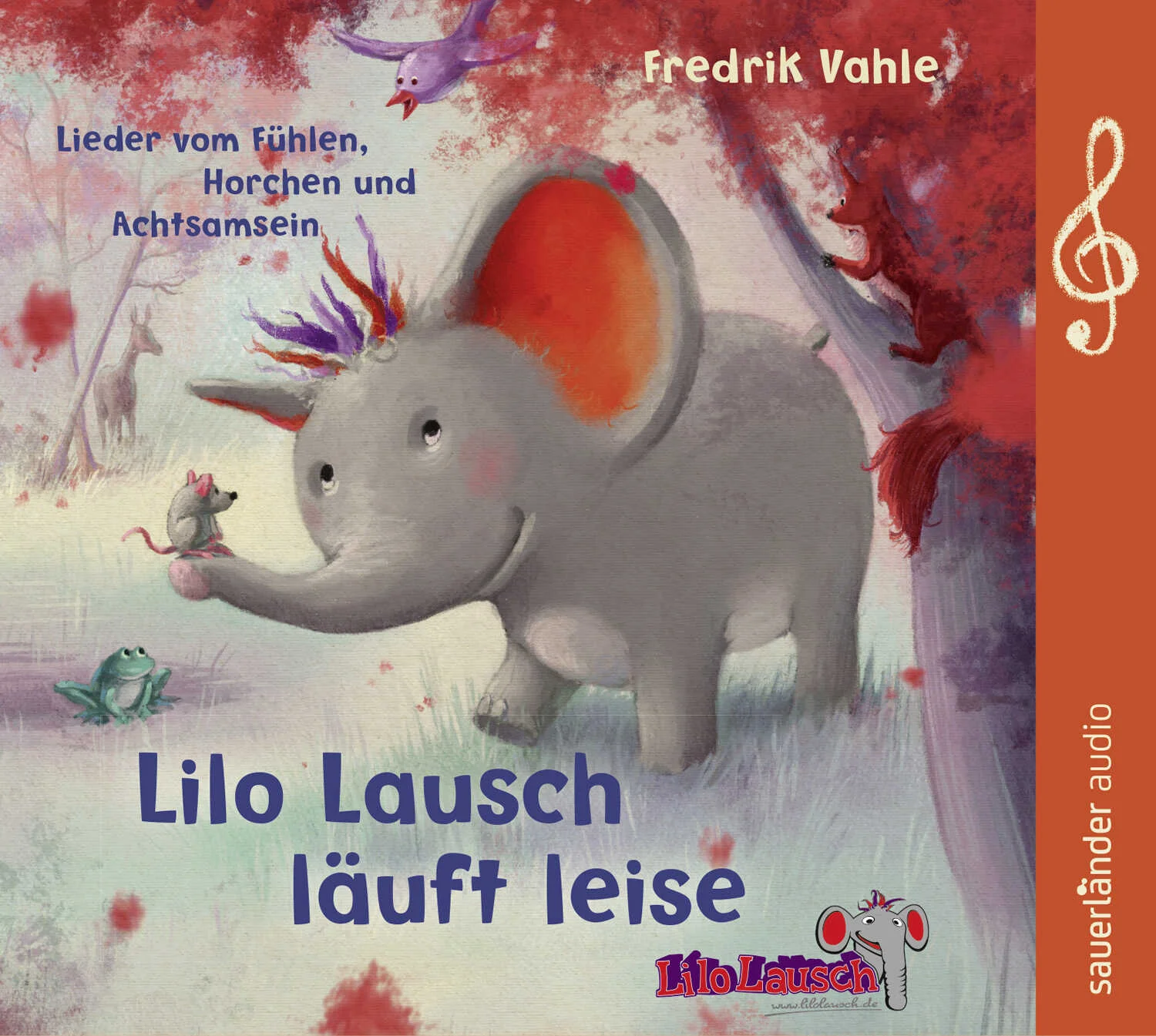 Wie klingt ein Wassertropfen? Neue Lieder für die Sinne von Fredrik Vahle!Lauschen, Horchen und Zuhören kann man überall: einem Vogel, einem Wassertropfen und sogar dem eigenem Atem. Der kleine Elefant Lilo Lausch ist dafür ein gutes Beispiel. Wenn er leise durch die Welt tapert, erlebt er aufregende Abenteuer. Seine großen Ohren lauschen gebannt und hören Töne, Lieder und wundersame Sprachen. Es gibt so viel zu entdecken auf dieser Welt, zu beobachten und zu staunen. Und überall lernt Lilo neue Freunde kennen …Die neuen Spiel- und Bewegungslieder von Fredrik Vahle für Kita und die ganze Familie verbinden, machen aufmerksam, fördern das Zuhören. Gemeinsam mit Dietlind Grabe-Bolz, Georgi Kalaidjiev und befreundeten Musikern lädt der beliebte Kinderliedermacher zum Abenteuer Wahrnehmung ein.Die Figur Lilo Lausch, die von der Stiftung Zuhören ins Leben gerufen wurde, nimmt die Kinder an die Hand und zeigt ihnen die Wunder der Töne, Klänge und der anderen Sprachen. Mit dem Kauf jeder CD wird die wichtige Arbeit der Stiftung Zuhören unterstützt. Mehr Informationen und ein Spendenkonto sind auch online unter dem Stichwort Lilo Lausch zu finden.