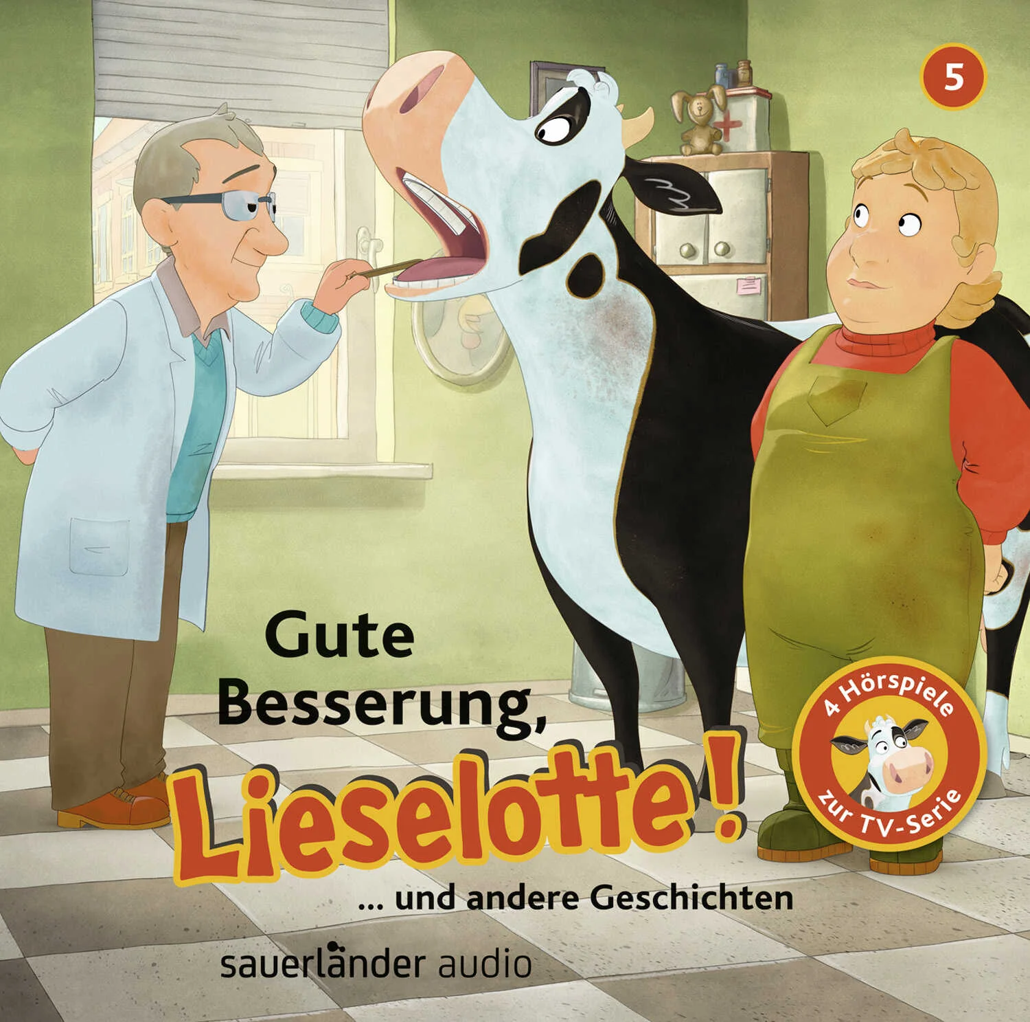 Seit Jahren beglückt die liebenswerte Kuh Lieselotte so viele Kinder (und auch ihre Eltern) mit ihren verrückten und tollpatschigen Abenteuern. Es war nur noch eine Frage der Zeit, bis TV-Produzenten sie persönlich kennenlernen wollten und ihr eine Karriere vor der Kamera anboten. Neugierig, wie Lieselotte nun einmal ist, hat sie mit Freuden zugesagt, sich vor der Kamera selbst zu spielen ... und all ihre Freunde sind mit dabei.Die Geschichten der TV-Serie erscheinen parallel zur Fernsehpremiere als lustige Hörspiele für die ganze Familie – mit allen Originalstimmen und Uve Teschner als Erzähler: der beliebte Sprecher verehrt Lieselotte seit Jahren und ließ es sich nicht nehmen, ihre Hörspiel-Abenteuer zu begleiten.Mit den GeschichtenLieselotte ist krankLieselotte und die Pony-PostLieselotte blickt nicht durchLieselotte und der WackelzahnNach Drehbüchern von Richie Conroy, Claudia Kaiser und Martin Lickleder, Head Autorin Lisa Clodt.