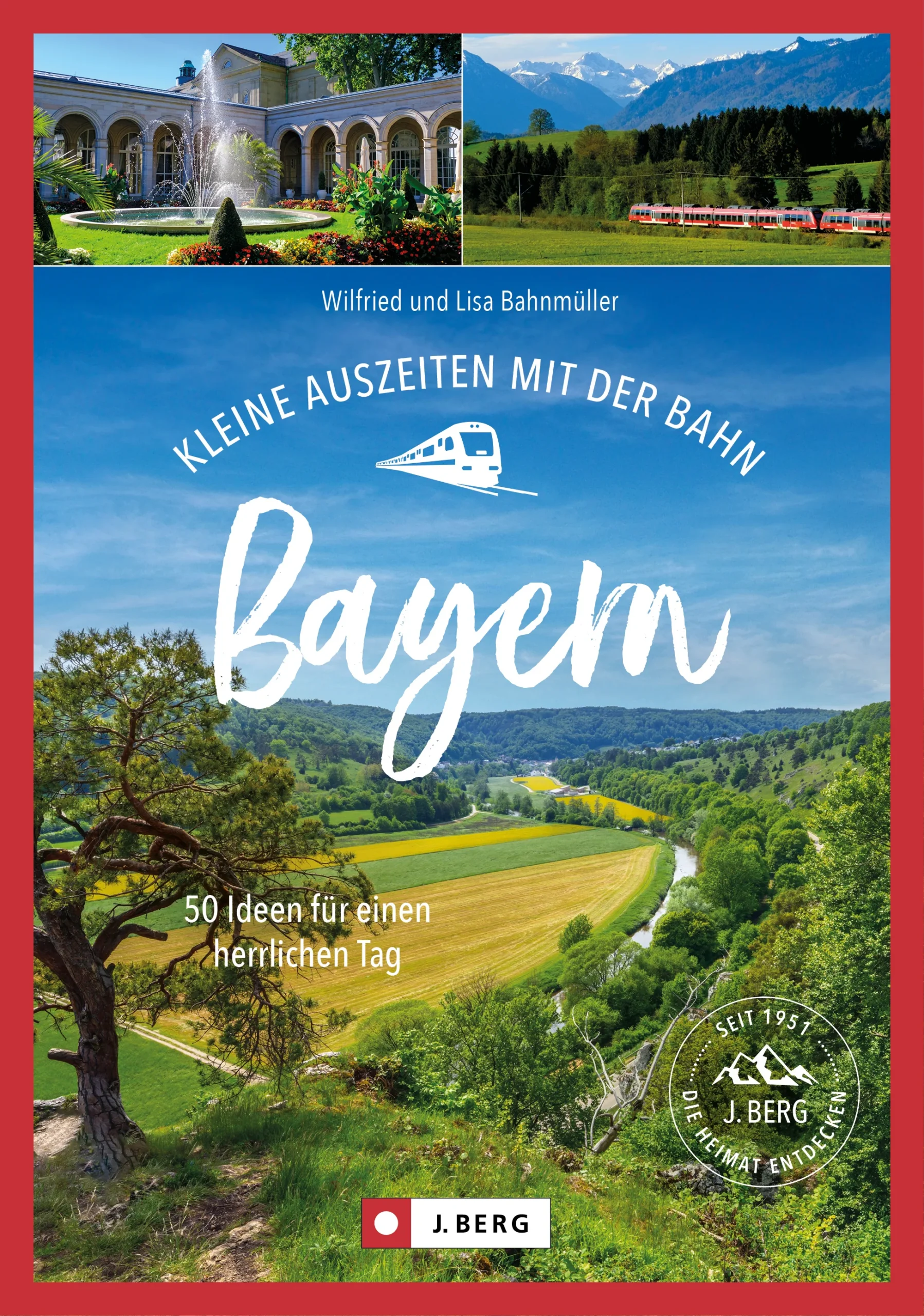 Unterwegs mit Bus & Bahn in Bayern : Entspannen & Genießen mit diesen besonderen Reisetipps für BayernDas Deutschlandticket macht es möglich: Mit Bus und Bahn kostengünstig und klimafreundlich zu Bayerns sehenswertesten Ecken. Kaufen Sie sich das Deutschlandticket und lassen Sie sich Monat für Monat mit unserem Ausflugsführer durch die Schönheit der bayerischen Landschaft lotsen. Staufreie Auszeit garantiert! Der Guide liefert jede Menge Ideen für Ausflugsziele: Städte und Sehenswürdigkeiten, Museen und Freizeitparks, Seen und Gipfel zwischen Zugspitze und Berchtesgadener Land – kurze Auszeiten, die allesamt gut erreichbar sind mit dem öffentlichen Personennahverkehr. Diese Zugfahrten durch Bayern bringen Sie zu Sehenswürdigkeiten in Bayern, auf wunderschöne Städtereisen und spektakuläre Wanderungen! DAS Ausflugsbuch für Bayern zum Deutschlandticket Mit detailliert recherchierten Bus- und Bahnanbindungen der Ausflugsziele