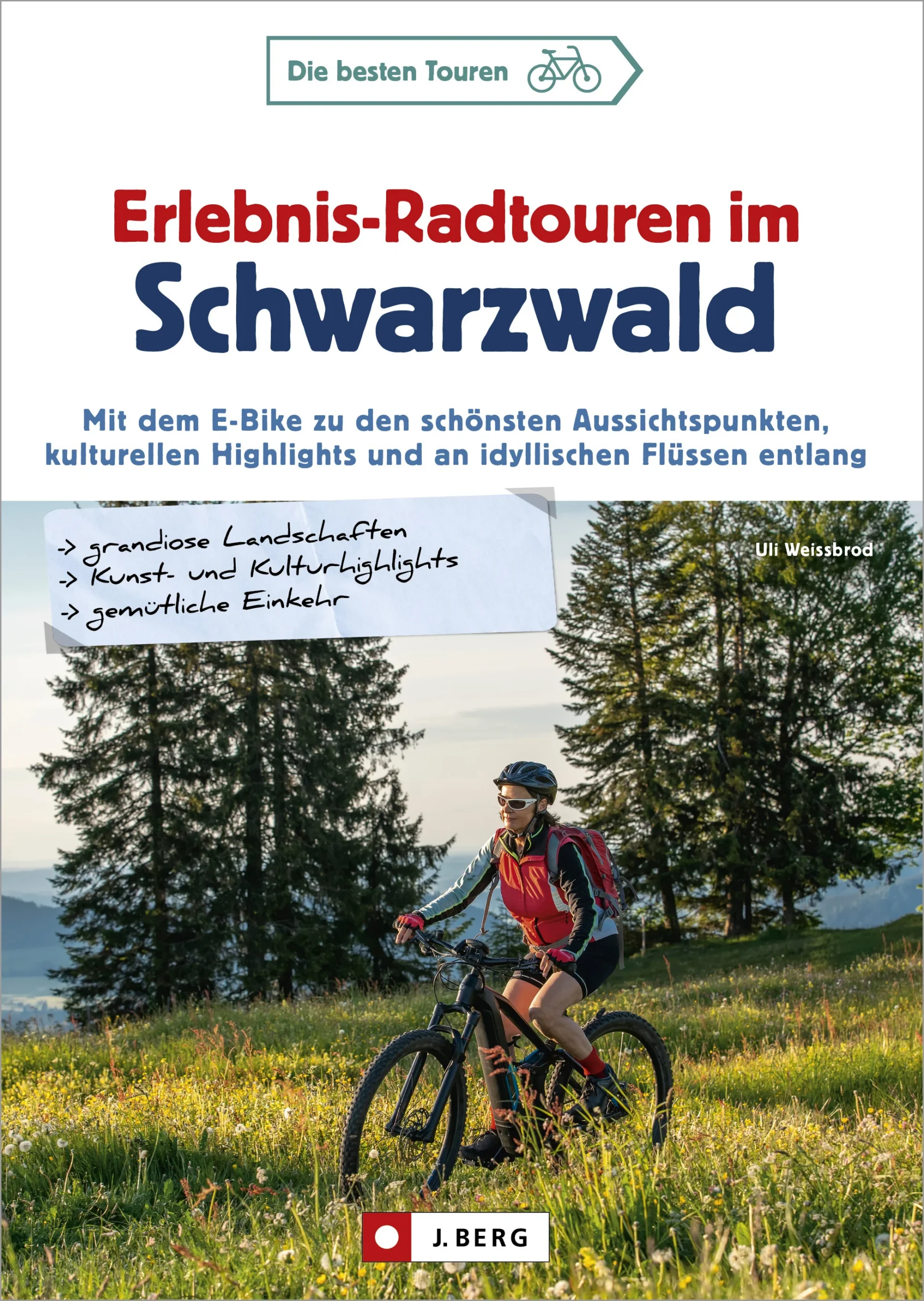 Von wildromantischen Schluchten vorbei an spiegelglatten Seen und hohen Tannen hinauf auf aussichtsreiche Gipfel – und zwar ohne Anstrengung, dafür mit Akku-Unterstützung. Das versprechen die ausgewählten E-Bike-Touren dieses Radführers mit Routenvorschlägen hinauf auf Feldberg, Hornisgrinde oder Hochblauen – mit Blick über den Schwarzwald, das nahe Elsass und bis zu den Berner Oberalpen. Mehr Raderlebnis geht kaum!