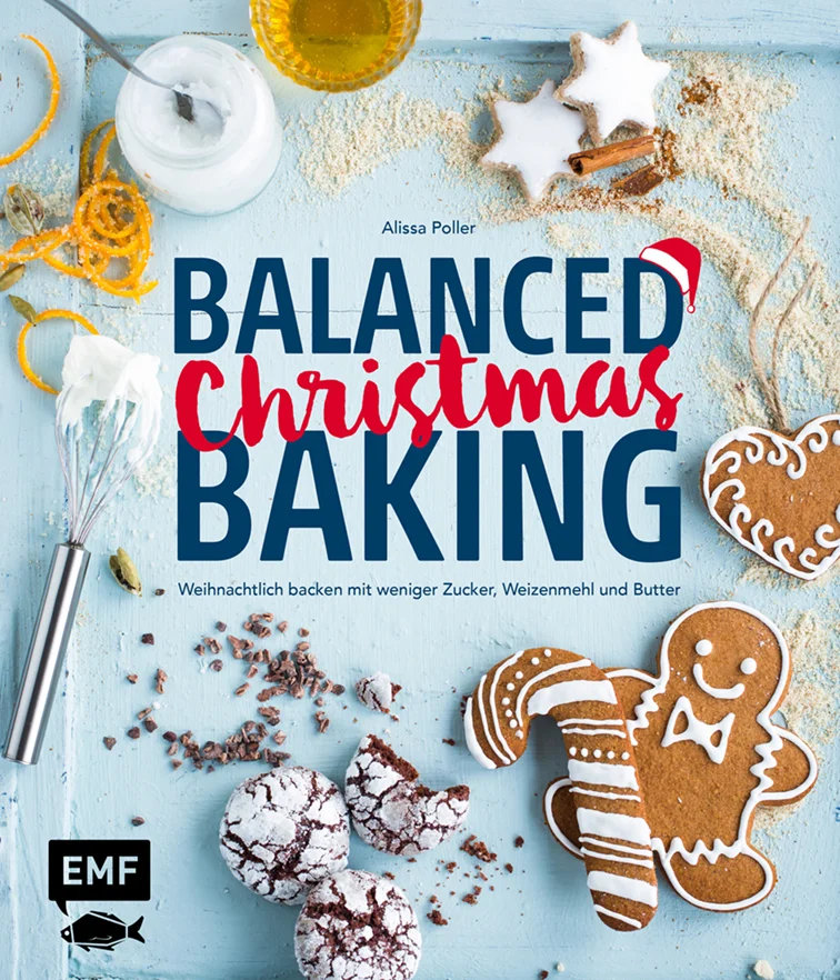 Spätestens am ersten Advent sind alle guten Vorsätze dahin – Spekulatius, Zimtsterne, Lebkuchen und Christstollen sind einfach zu verlockend! Alissa Poller bietet mit „Balanced Christmas Baking“ den perfekten Ausweg aus dem Zucker-Teufelskreis. Die über 30 weihnachtlichen Wohlfühlrezepte kommen teilweise ohne Zucker oder Kohlenhydrate aus, laktose- und glutenfreie Varianten lassen auch die Herzen von Allergikern höherschlagen. Lebkuchen-Cupcakes, Orangenstäbchen mit Schokolade, Spekulatius-Käsekuchen und Dattel-Energy-Bites sind die gesunden Alternativen für ein köstlich-leichtes Weihnachtsfest ohne schlechtes Gewissen.