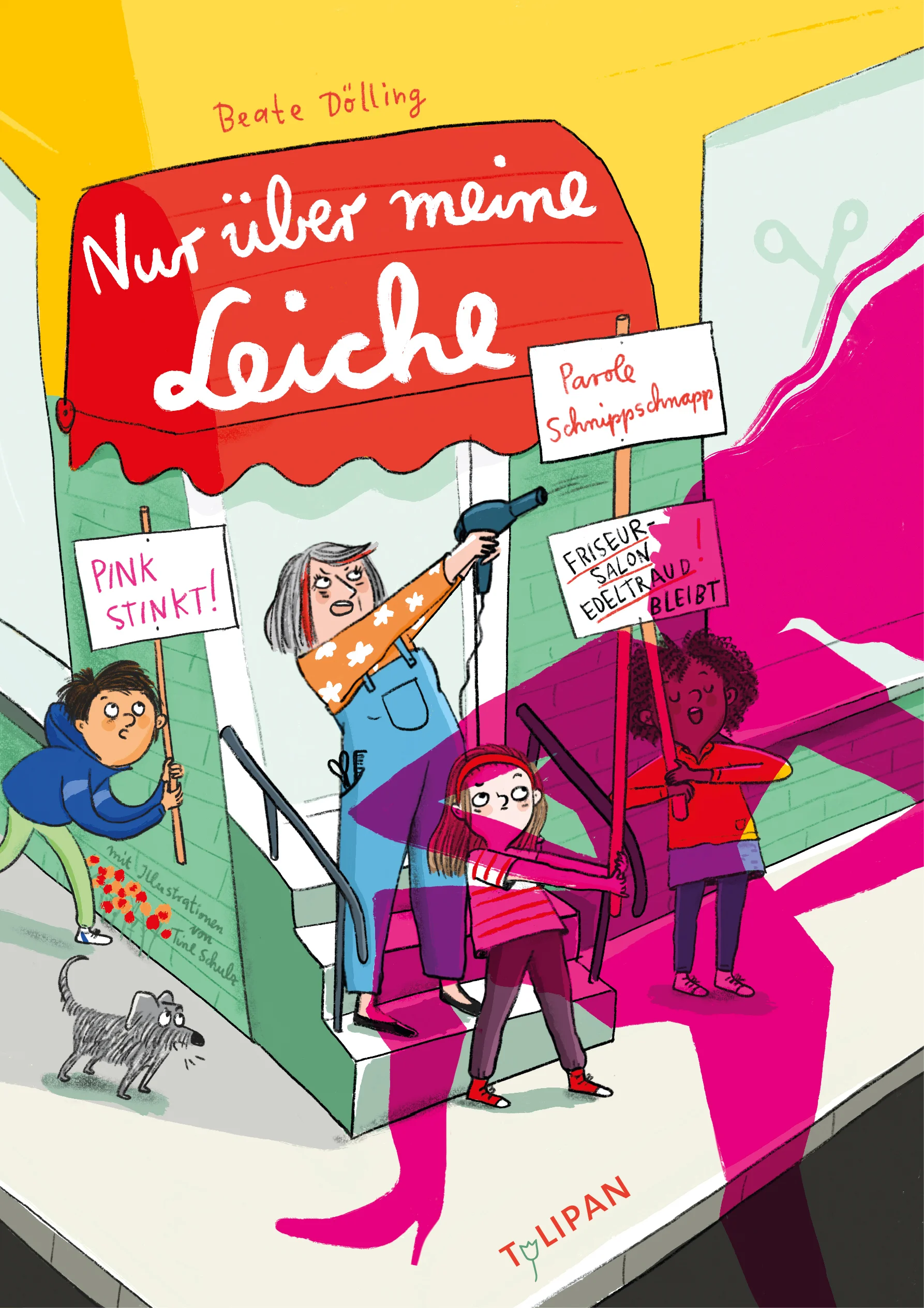 Oma Traudl ist Lilas Zuhause. Schon immer wohnt sie bei ihr, in der kleinen Wohnung über ihrem Friseursalon, der so viel mehr ist, als nur ein Ort zum Haareschneiden. Nicht nur, weil dort der gesamte Kiez zusammenkommt, um sich auszutauschen, zu lachen und zu tanzen. Seitdem die 'Pinken' auf dem Vormarsch sind und plötzlich nur noch Likes und Follower zählen, ist der Friseursalon zu einer Keimzelle des Widerstands geworden. Oma Traudl lässt sich doch nicht von einer Horde uniformer, seelenloser Hochglanztussis einschüchtern. Aber dann passiert das Unbegreifliche: Oma Traudl soll bei einem Unfall ums Leben gekommen sein? Lila kann es einfach nicht glauben. Warum haben die Pinken verhindert, dass sie ihre Oma noch mal sehen kann? Warum sind sie so hinter ihrem Erbe, dem Friseursalon, her? Da stimmt doch etwas nicht. Mit der Hilfe ihrer besten Freunde und der Unterstützung des gesamten Kiezes kommt Lila der riesigen Ungerechtigkeit auf die Spur. • Abgedreht, schrill, turbulent • Ein Plädoyer für eine bunte Gesellschaft und nachbarschaftlichen Zusammenhalt • Reales Kiezleben statt digitale KonsumweltAusstattung: schwarz-weiss-Illustrationen
