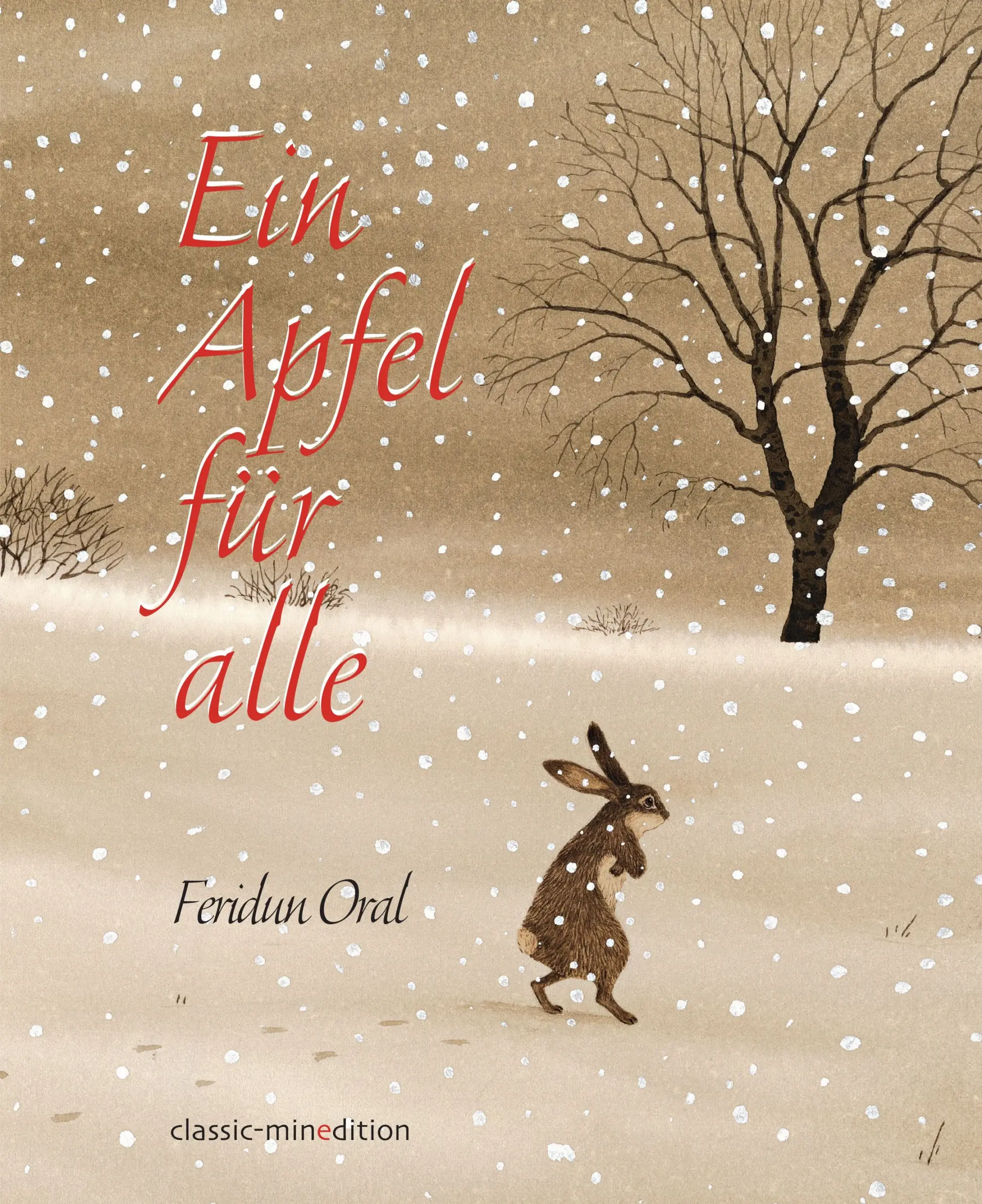 Der bitterkalte Winterwald liegt unter einer dicken Schneedecke. Aber in seinem Bau hat es der Hase eigentlich ganz gemütlich. Würde ihm nur nicht so der Magen knurren! Notgedrungen geht er hinaus auf Nahrungssuche. Als er einen roten Apfel an einem kahlen Baum sieht, kann er sein Glück kaum fassen. Aber alleine ist der Apfel unerreichbar. Ob wohl Maus, Fuchs und Bär helfen können?