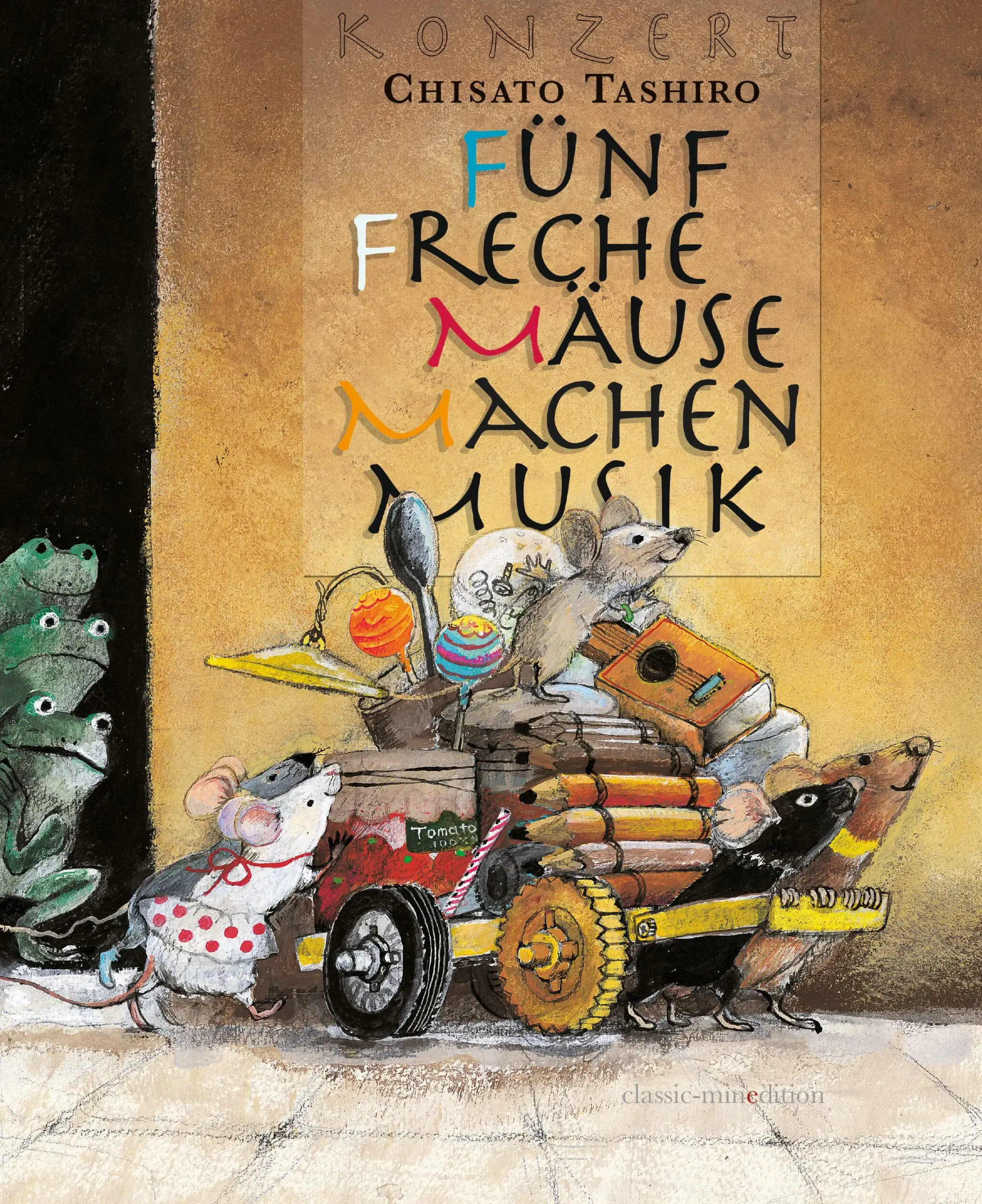 Fünf kleine Mäuse sitzen bei Vollmond in ihrem Keller und hören von draußen Musik, die sie noch nie zuvor gehört hatten. Neugierig machen sie sich auf den Weg und entdecken ein Froschkonzert, bei dem Mäuse nicht zuhören dürfen. Sie beschließen, selber auch ein Konzert zu geben exklusiv für Mäuse natürlich. Doch als sie am Abend ihrer Vorstellung Frösche im Publikum entdecken, spüren sie die verbindende Kraft der Musik und geben eine ganz besondere Zugabe.
