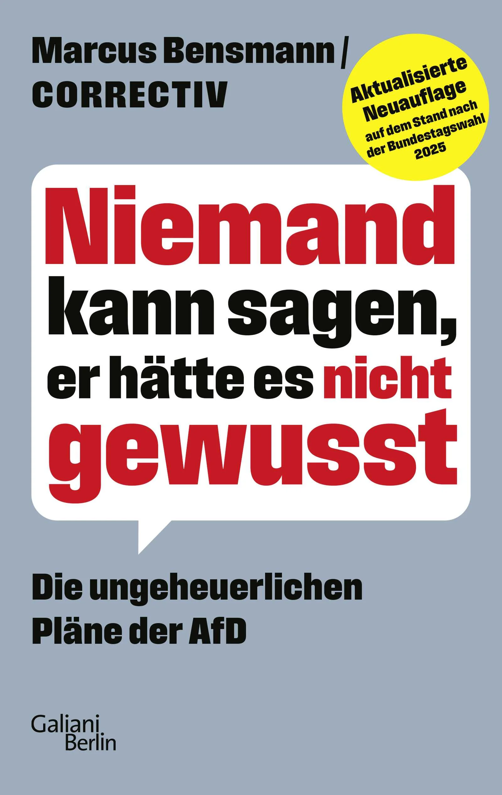 In diesem Buch vereint Marcus Bensmann die Erkenntnisse vieljähriger Recherchen des CORRECTIV-Netzwerks über die AfD. Anhand ihrer eigenen Aussagen rekonstruiert er die Pläne der Partei: vom Potsdamer Geheimtreffen bis zur geplanten Abschaffung von Grundwerten. Als Rechtsextremismus-Experte des Recherchenetzwerks CORRECTIV war Marcus Bensmann über Jahre hinweg auf Parteitagen, Kreisversammlungen und anderen Treffen der rechten Szene dabei, analysierte die Verlautbarungen und Programme rechter Netzwerke und die Bücher ihrer Protagonisten, verfolgte die Entwicklung der AfD von der professoralen Anti-Euro-Partei bis zur rechtsradikalen Übernahme durch den völkischen Flügel und die immense Radikalisierung an der Parteispitze.Aus den Ergebnissen vieljähriger CORRECTIV-Recherchen setzt Bensmann in diesem Buch zusammen, welche Pläne die Radikalen an der Parteispitze und ihre Einflüsterer verfolgen und was Deutschland blühen wird, sollten sie einst tatsächlich tun können, was sie wirklich wollen: Es geht um die Vertreibung von Millionen von Menschen, die Hinwendung zu Russland und China und die Abschaffung der universellen Menschenrechte.