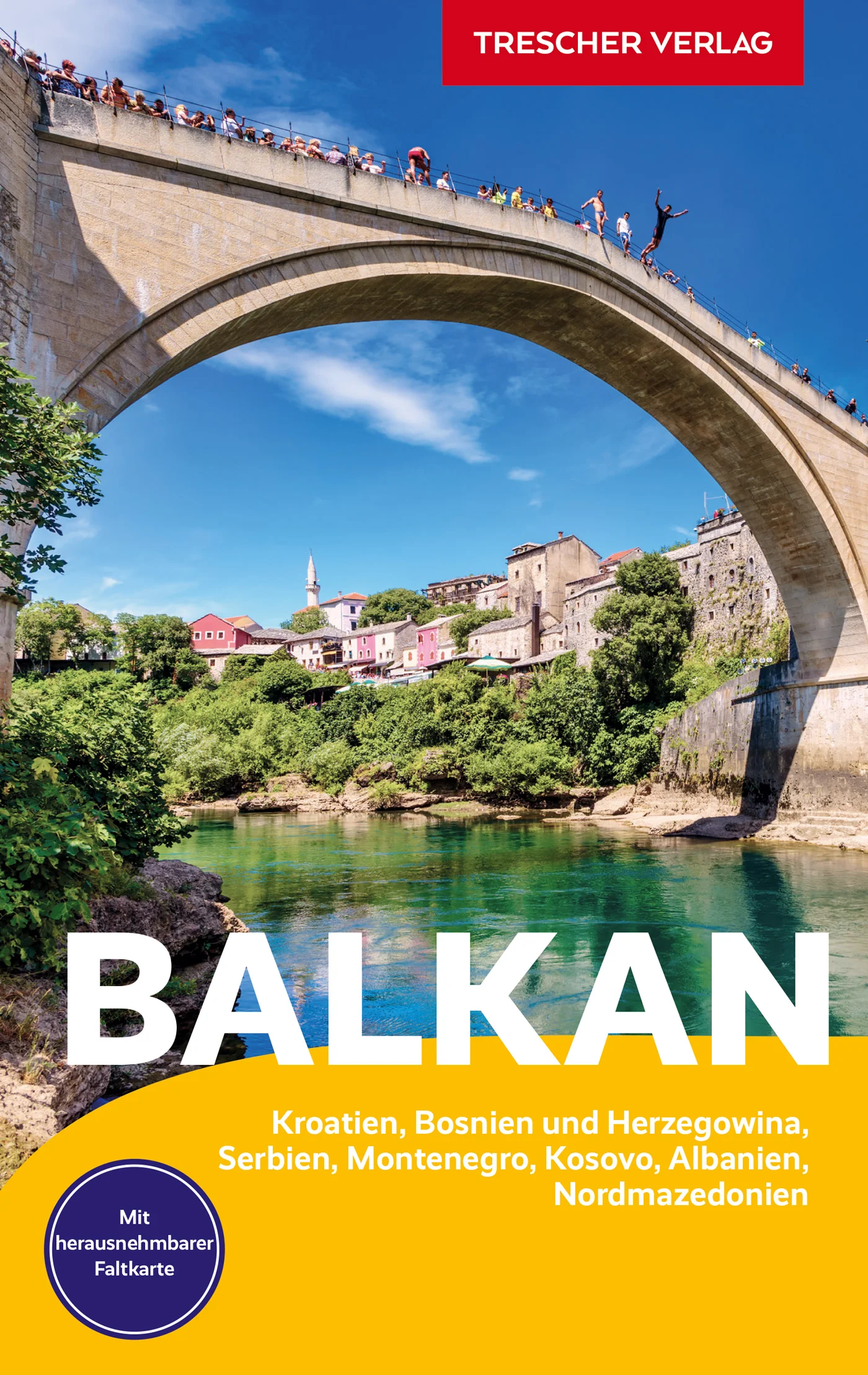 Der Reiseführer BALKAN aus dem Trescher Verlag stellt die Region zwischen Adria, Donau und Balkangebirge mit ihren Hauptsehenswürdigkeiten vor. Malerische Kleinstädte, lebendige Metropolen, unzählige Schlösser, Burgen und Klöster laden zu Erkundungen ein. Mit traumhaften Stränden, tiefen Schluchten, Hochgebirgen und Tiefebenen ist der Balkan auch ein Ziel für Naturliebhaber und Aktivurlauber. Der Reiseführer bietet umfassende reisepraktische Informationen und Routentipps. Die einzelnen Länder auf dem Westbalkan zeigen sich als überraschend vielfältige Reiseziele, zusammen bieten sie eine Fülle an Kultur- und Naturschätzen, darunter zahlreiche UNESCO-Welterbestätten wie die Stadt Ohrid in Nordmazedonien oder der Nationalpark Plitvicer Seen in Kroatien. Der Reiseführer BALKAN hält neben Hintergrundinformationen zu Geschichte, Kultur und Natur viele Tipps für Kulturinteressierte ebenso wie für Wassersportler und Wanderer bereit. Eine herausnehmbare Faltkarte hilft bei der Reiseplanung und vor Ort. >>> Weitere Reiseführer, auch zu den einzelnen Ländern der Balkanhalbinsel, finden Sie auf der Website des Trescher Verlags