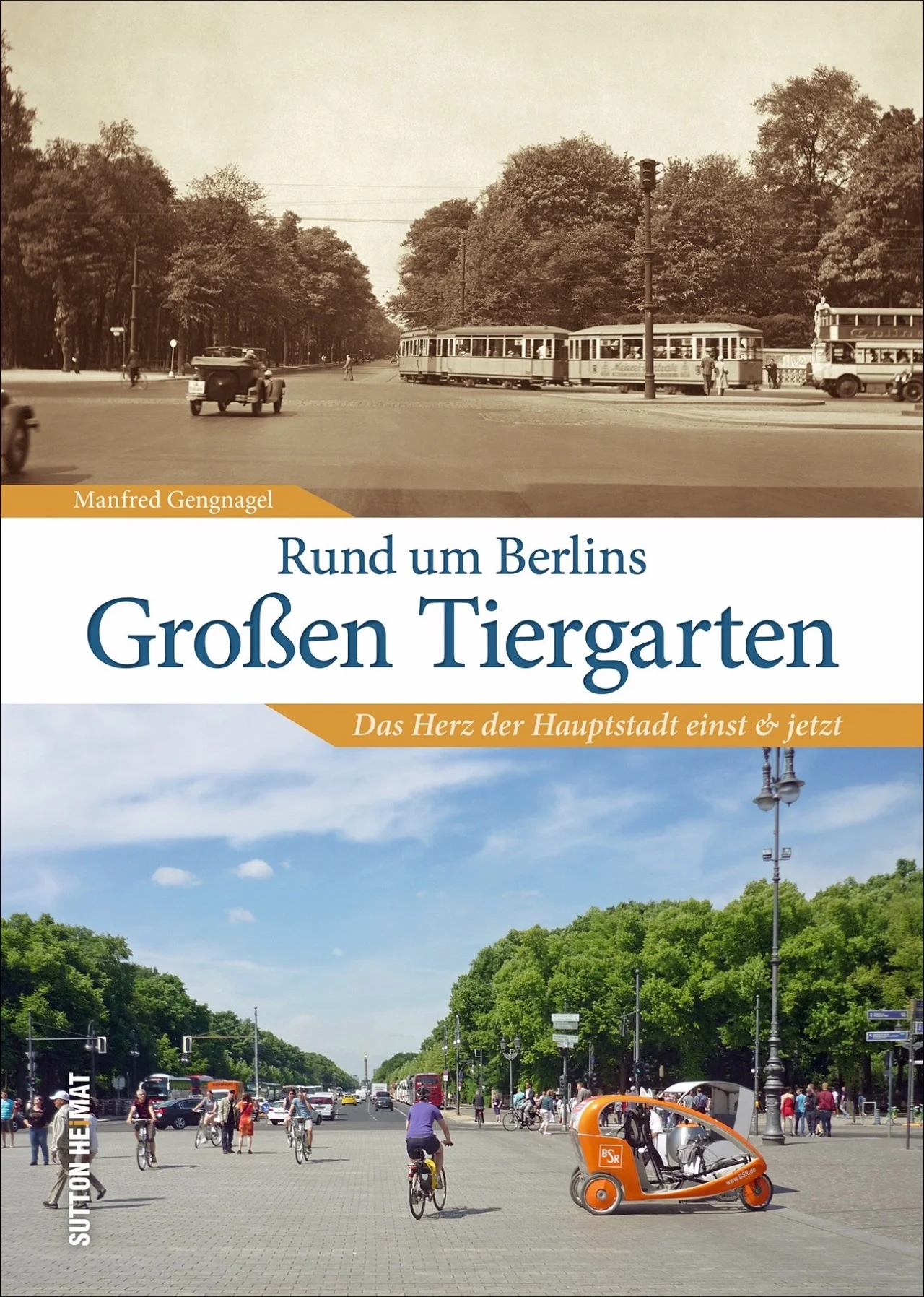 Die spannende Zeitreise dokumentiert städtebauliche und soziokulturelle Veränderungen im und rund um den Großen Tiergarten. In der Gegenüberstellung alter Ansichten und neuer Aufnahmen aus dem Zeitraum von 1900 bis heute führt Gästeführer Manfred Gengnagel zu vertrauten Plätzen und Stätten im Wandel rund um Großen Stern, Potsdamer Platz, Brandenburger Tor und Kongresshalle.