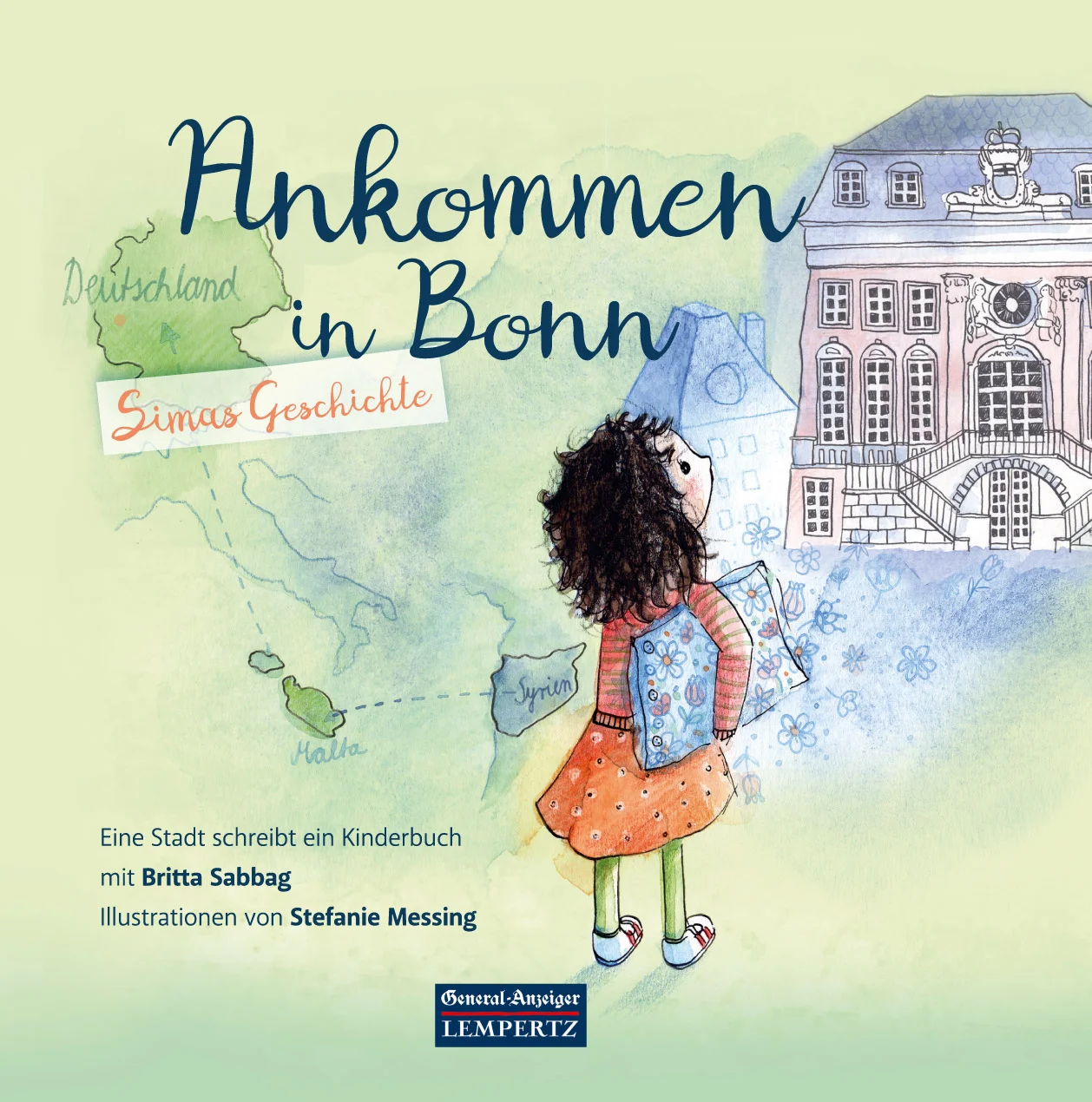 Sima ist acht Jahre alt und ein syrisches Flüchtlingskind. Ohne ihre Eltern kommt sie nach Bonn. Ihre ersten Schritte im neuen Umfeld hat die ganze Stadt begleitet. Gemeinsam mit der Autorin Britta Sabbag fragten sich Bonner Kinder in Schulen, Gruppen und Familien: Was erlebt Sina? Was fehlt ihr, wovon träumt sie? Acht Wochen lang haben kleine und große Bonner mit Sima gefühlt und über sie geschrieben. Ein ungewöhnliches Buch über Heimatsuche, das zum guten Ankommen beitragen soll.