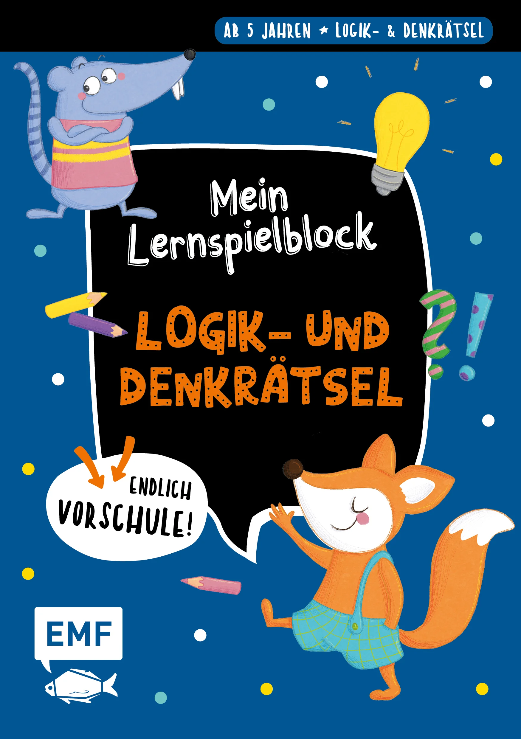 Bald komme ich in die Schule - Erste Logik- und Denkrätsel Mit der Vorschule beginnt auch die Vorfreude auf die Schule! Damit diese Freude am Rechnen und Schreiben lernen lange bestehen bleibt, sind die Lernspielblöcke die ideale Begleitung. Die Kinder werden spielerisch an die ersten Logikrätsel herangeführt. Die Hand-Augen-Koordination wird durch lustige Ausmalseiten ebenso gefördert wie die Konzentrationsfähigkeit. Alle Seiten können herausgetrennt werden, die Lösungen befinden sich jeweils auf der Rückseite. Die Aufgaben und Übungen sind von Pädagogen entwickelt worden.
