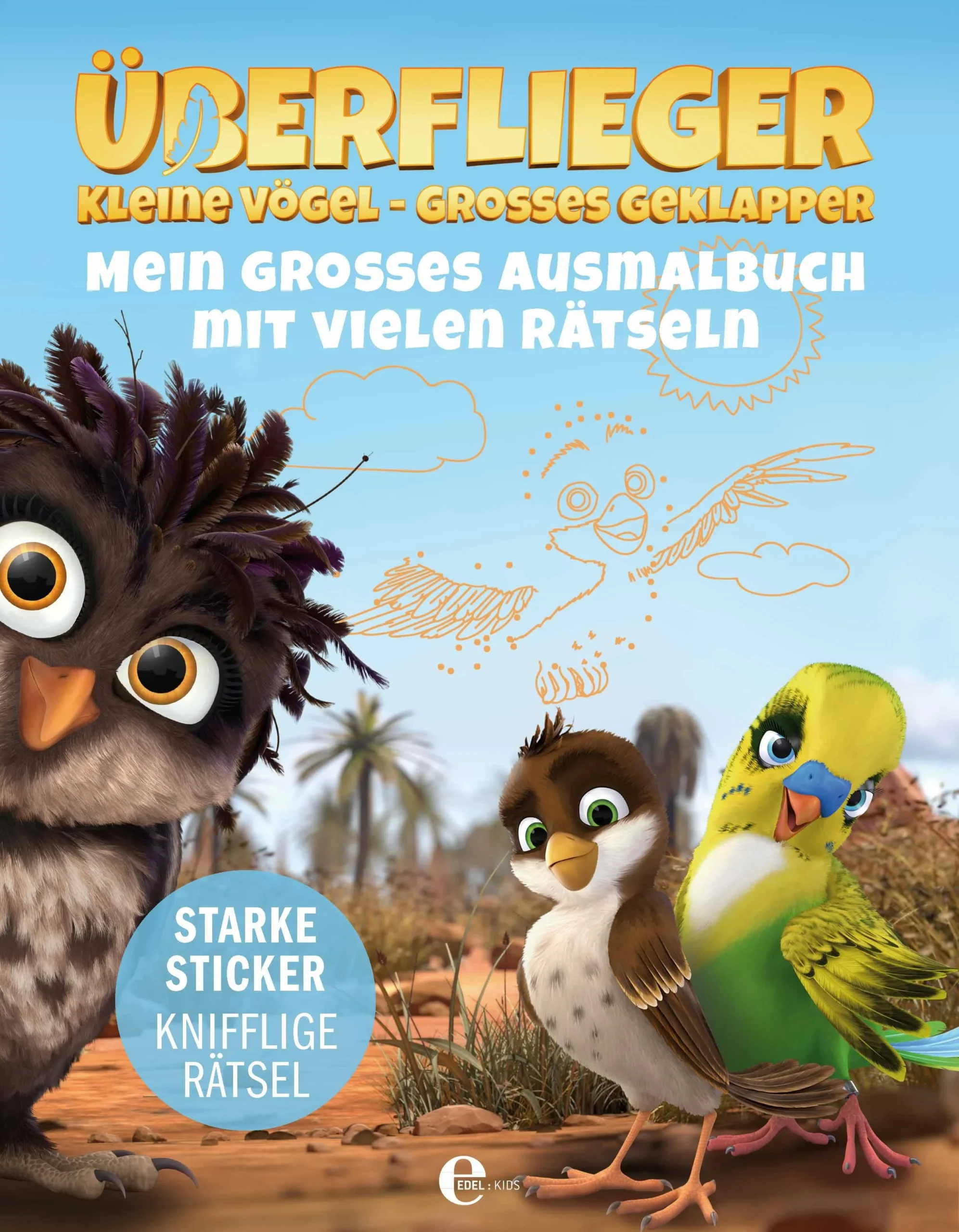 Mal- und Rätselspaß für kleine Überflieger: 24 Seiten mit kniffligen Aufgaben und tollen Ausmalbildern rund um den Film „Überflieger - kleine Vögel, großes Geklapper“! Mit Richard und seinen Freunden gibt es viel zu Entdecken, Knobeln und Lernen. Tolles Extra: Zwei Seiten voller bunter Sticker für noch mehr Spaß!