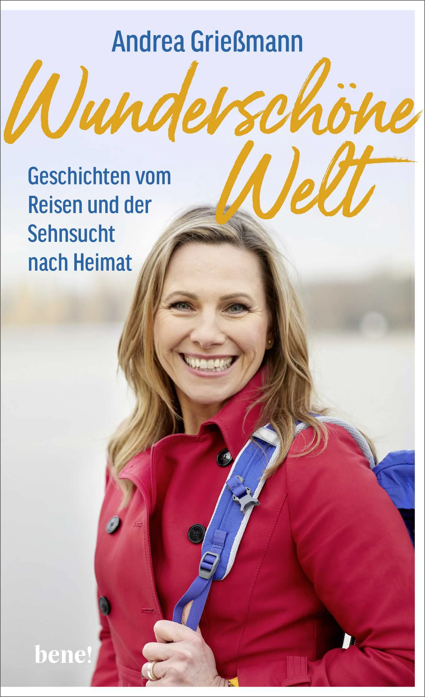 Für das WDR-Reisemagazin »Wunderschön!« reist Andrea Grießmann um die Welt, in der Sendung »Planet Wissen« beleuchtet sie spannende Themen und trifft faszinierende Gäste. Sie ist eine Frau, die den Dingen gerne auf den Grund geht – und sie hat gleichzeitig viel Humor. Ihr Lachen ist ansteckend. In den Geschichten ihres Buches teilt sie ihren persönlichen Erfahrungsschatz, erzählt von bewegenden Begegnungen rund um den Globus, einer Ballonfahrt in Marokko, den Farben von Mexiko, Bergwanderungen mit und ohne Esel oder wie sie sich in Namibia überreden lässt, eine Termite zu essen.Aber in diesem Buch geht die Reise auch nach innen. Andrea Grießmann schreibt über persönliche Werte und Kraftinseln im Leben. Sie liebt es, in alten Kirchen zur Ruhe zu kommen. Und das Wort »Heimat« ist für sie ein schillernder Begriff. Ihre Kindheit und Jugend verbrachte sie in Barcelona, Buenos Aires und im Frankenland, wo sie in Erlangen die Schule besuchte.»Die schönsten Reisen beginnen im Kopf – und beim Lesen – in diesem Sinne viel Spaß mit diesem Buch!« Andrea Grießmann