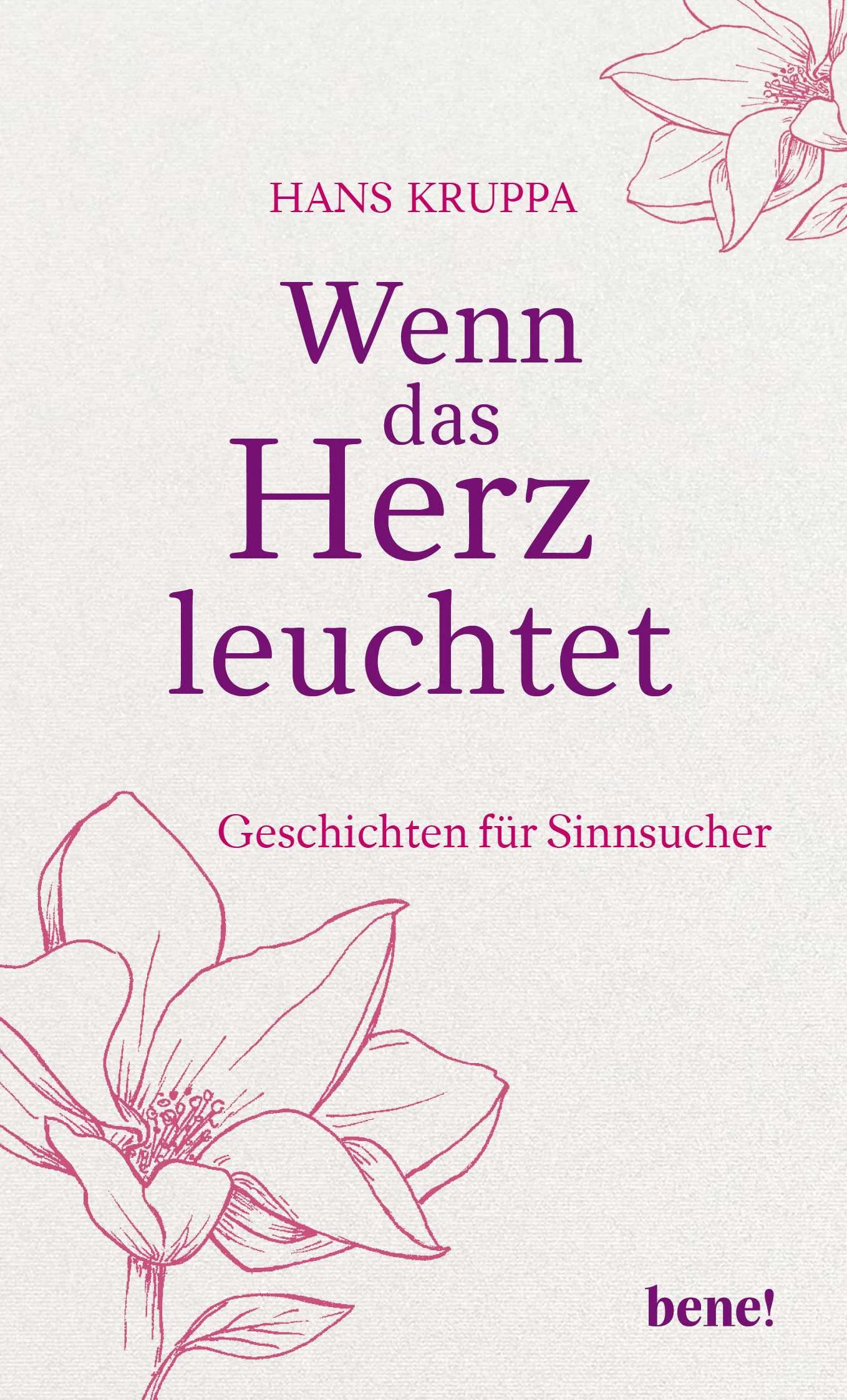 In diesem illustrierten Band sind Hans Kruppas schönste Kurzgeschichten für Sinnsucher versammelt.Erzählungen, in denen sich die großen Fragen des Lebens nach dem Woher, Wohin und Warum spiegeln. Die 32 Kurzgeschichten drehen sich um Liebe und Hoffnung, Weisheit und Weitsicht; Armut und Reichtum, Krieg und Frieden, Irrwege und Durchbrüche, Schuld und Versagen, aber auch um Gipfelerlebnisse und andere beglückende Erfahrungen. Worauf kommt es im Leben wirklich an? Der Titel »Wenn das Herz leuchtet« weist den Weg.»›Du bist die Antwort auf die Frage nach dem Sinn des Lebens‹ – so kurz und bündig, so einfühlsam und wahrhaftig kann ein Liebesgedicht erdacht werden. Hans Kruppa ist ein Meister solcher Gedanken, die zu Versen werden …« – schreibt die Westfalenpost in einem Artikel über das Werk des Autors.Mit Illustrationen von Catherine Ducloux.